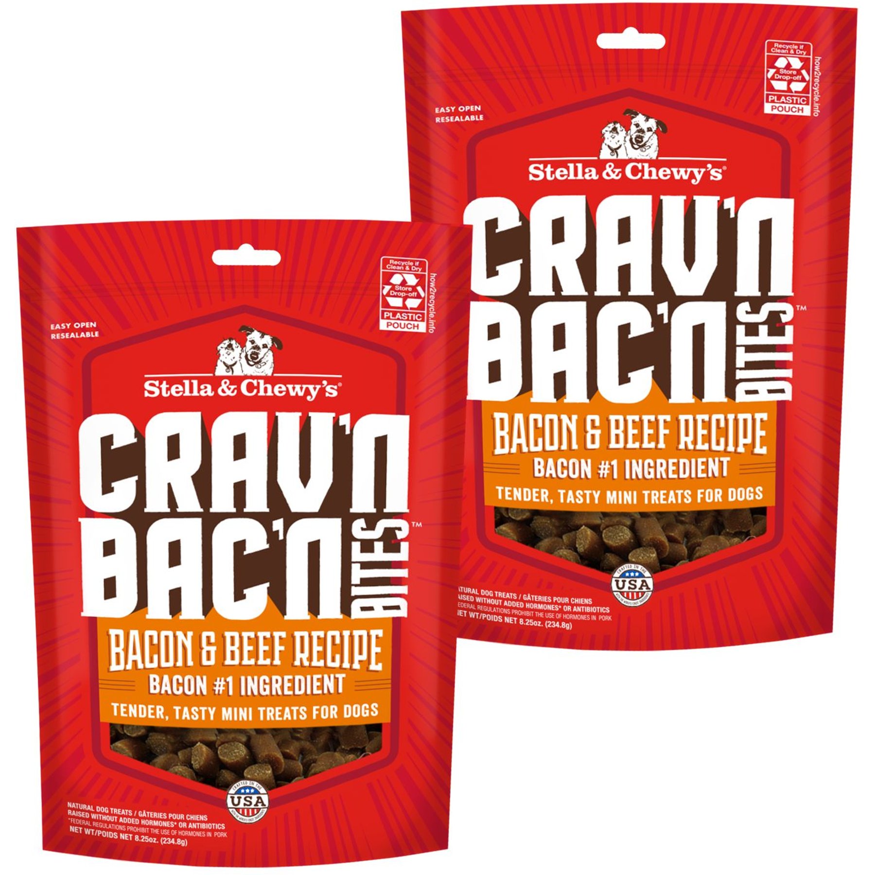 Stella & Chewy's Crav'n Bac'n Bites Bacon & Beef Recipe Dog Treats