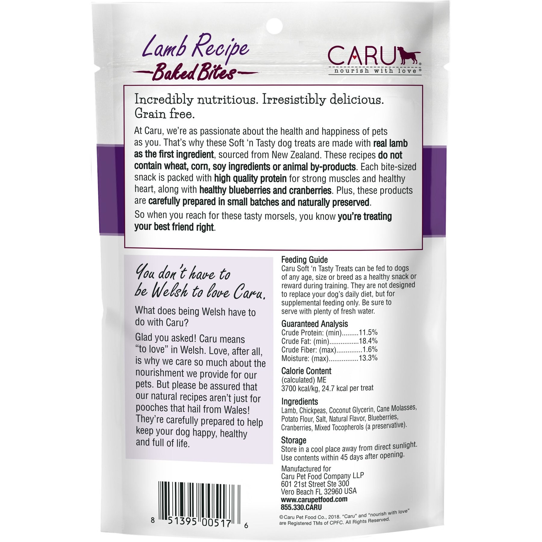 Caru Soft 'n Tasty Baked Bites Lamb Recipe Grain-Free Dog Treats