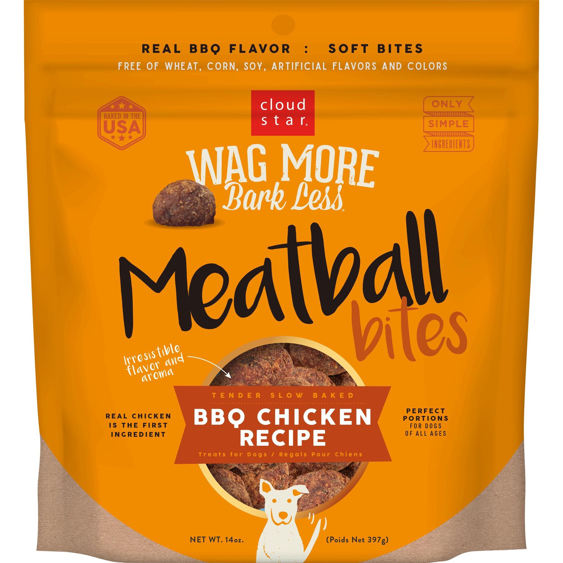 Cloud Star Wag More Bark Less BBQ Chicken Meatballs Recipe Grain-Free Dog Treats