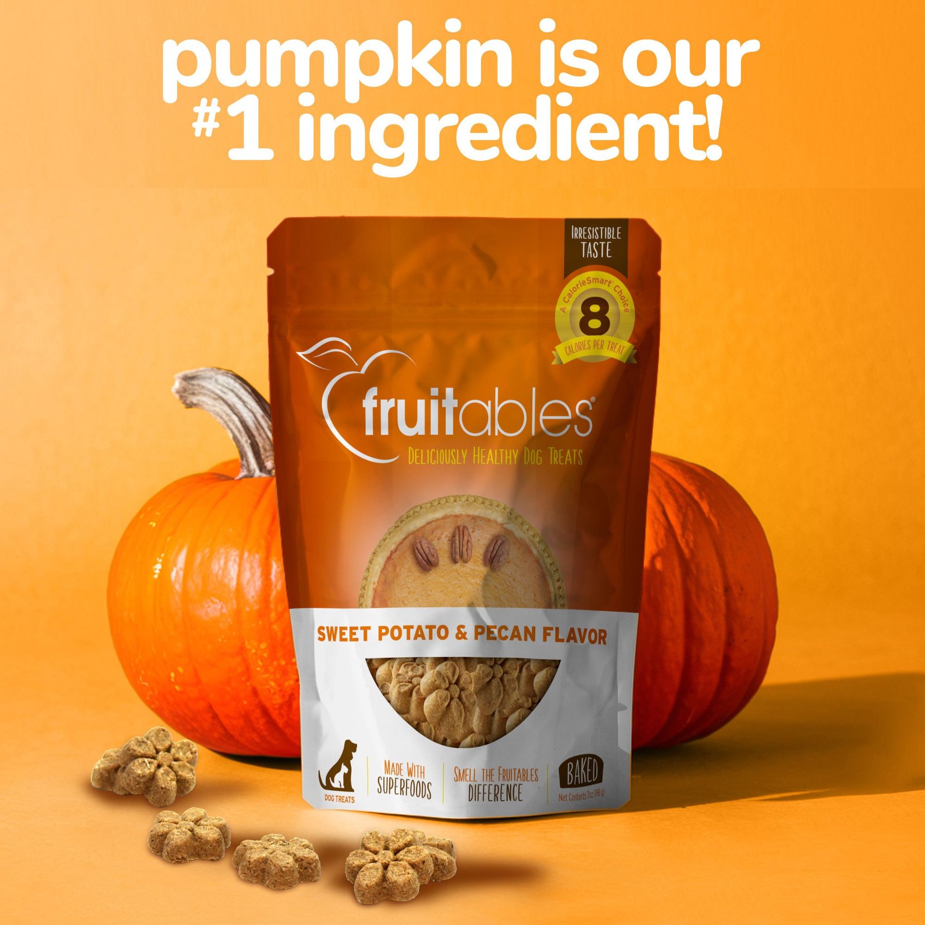 Fruitables Sweet Potato & Pecan Flavor Crunchy Dog Treats