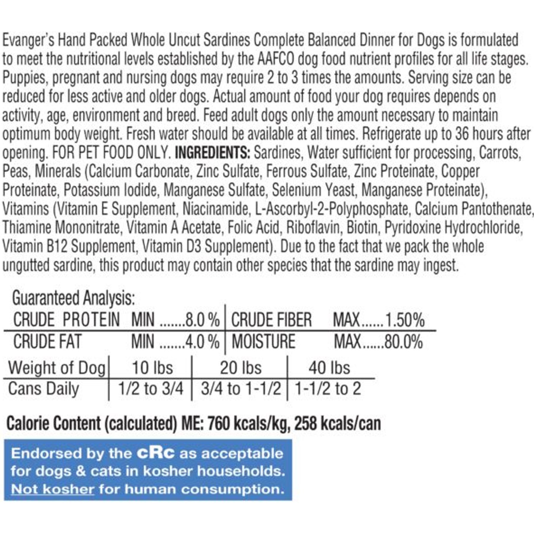 Evanger's Grain-Free Hand Packed Catch of the Day Canned Dog Food