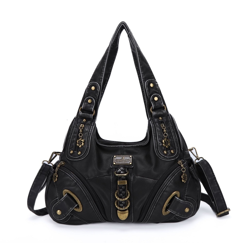 Women Handbags Top-Handle Handbag Fashion Vintage Dumpg Pack Shoulder Tote Bag Hobos Large Purse PU BagVoyage