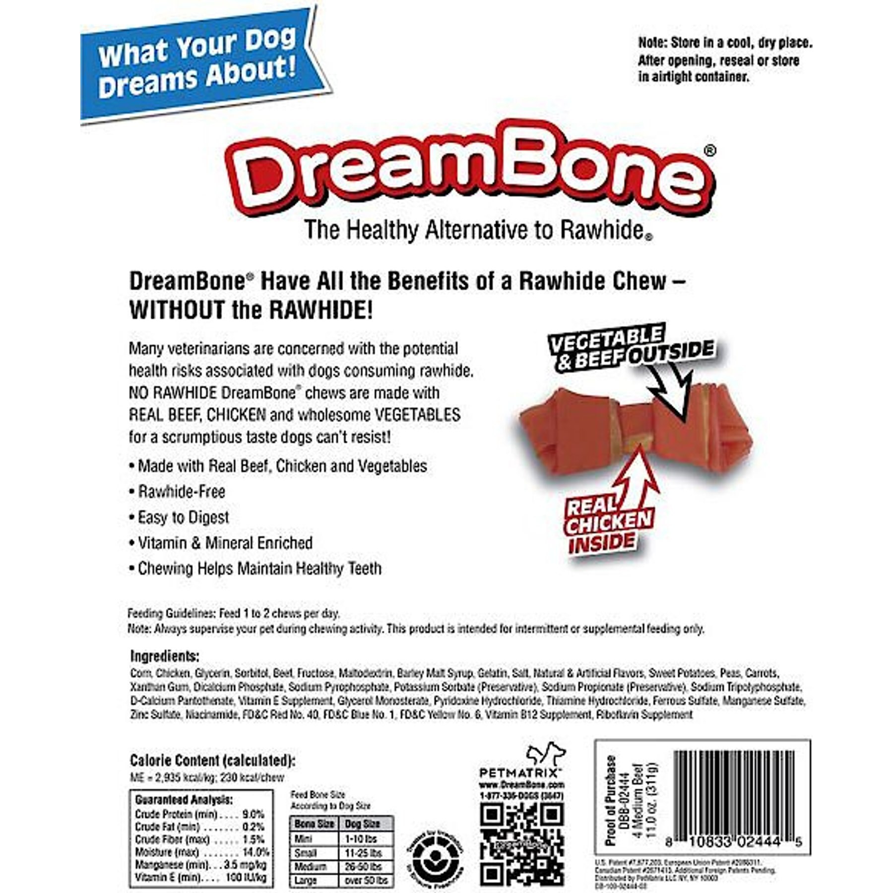 DreamBone Medium Beef Chew Bones Dog Treats