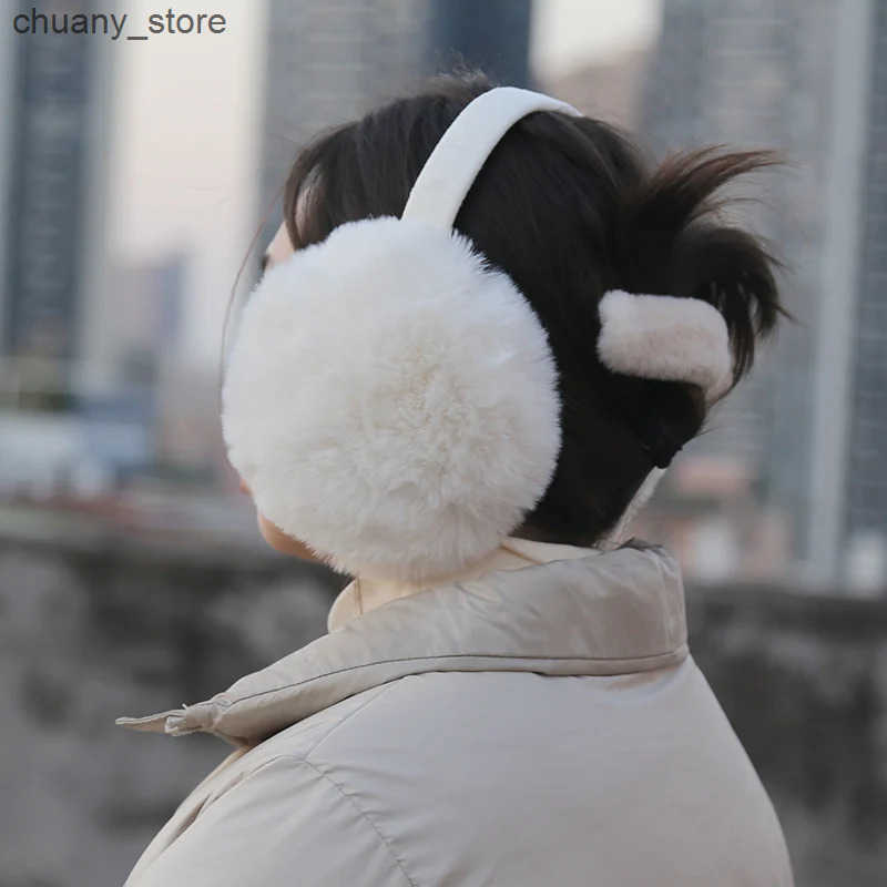 Ear Muffs New Autumn Winter Soft Earmuffs Women Men Ear Keep Warmer Plush Solid Color Adjustable Foldable Ear Protection Muffs Earflap L240910