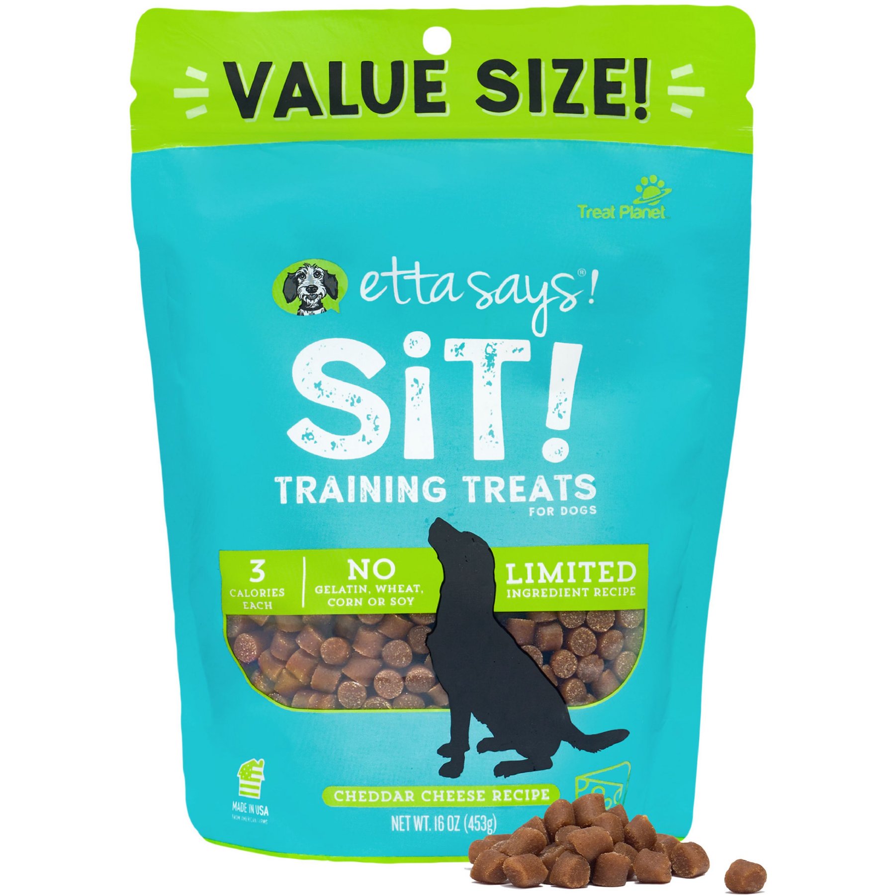 Etta Says! Sit! Cheese Recipe Soft & Chewy Dog Training Treats, 1-lb bag