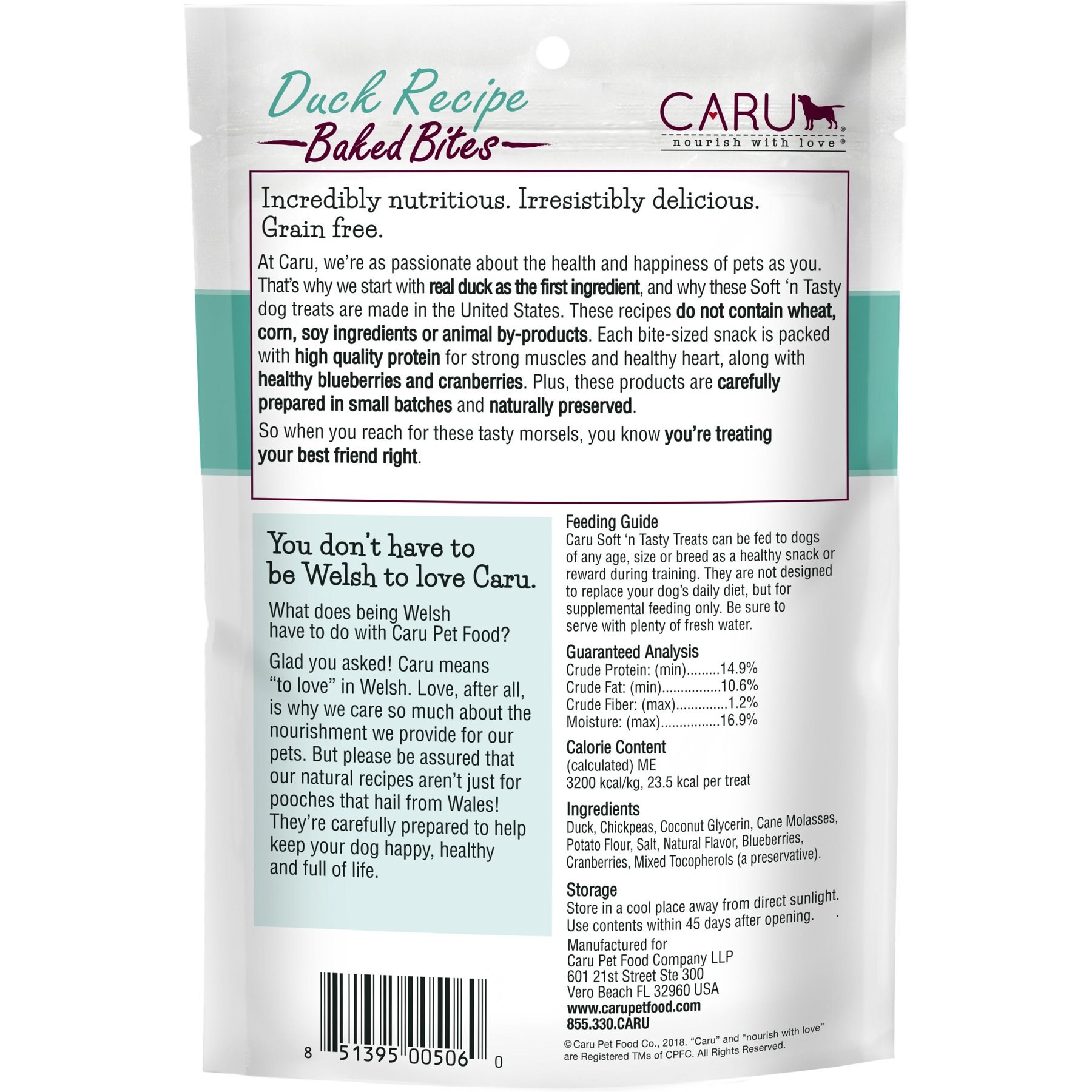 Caru Soft 'n Tasty Baked Bites Duck Recipe Grain-Free Dog Treats