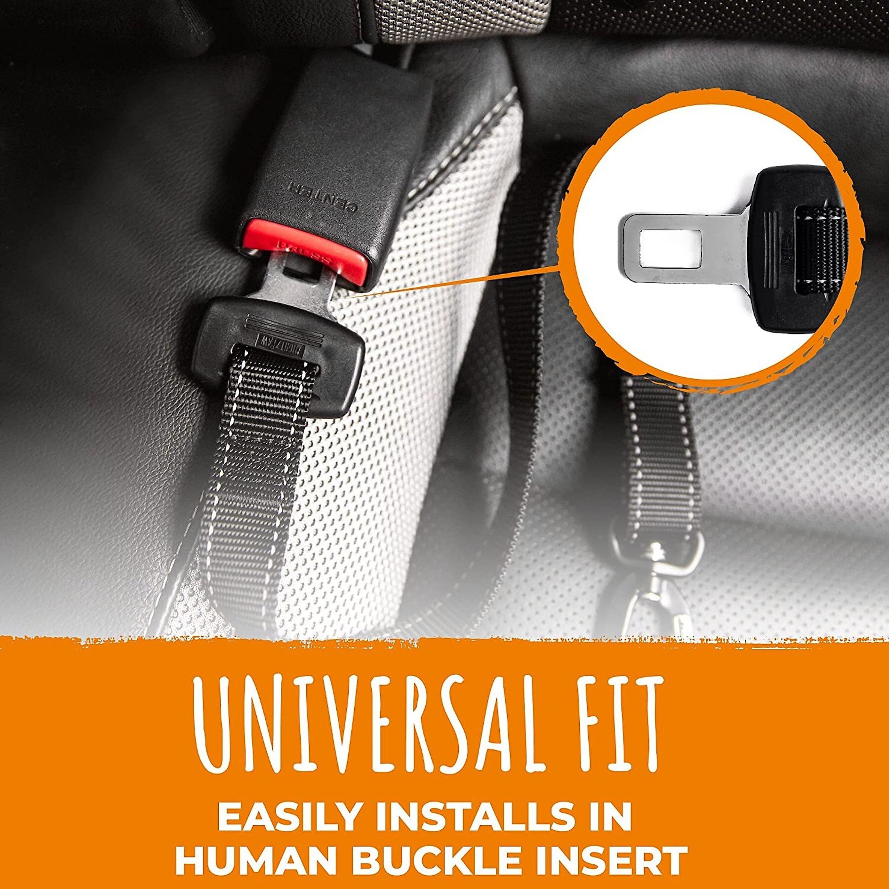 Mighty Paw Nylon Dog Seat Belt for Buckle, Black