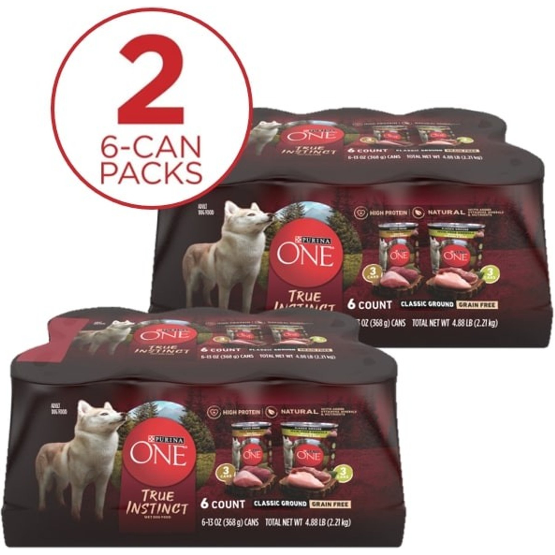 Purina ONE SmartBlend True Instinct Classic Ground Grain-Free Variety Pack Canned Dog Food