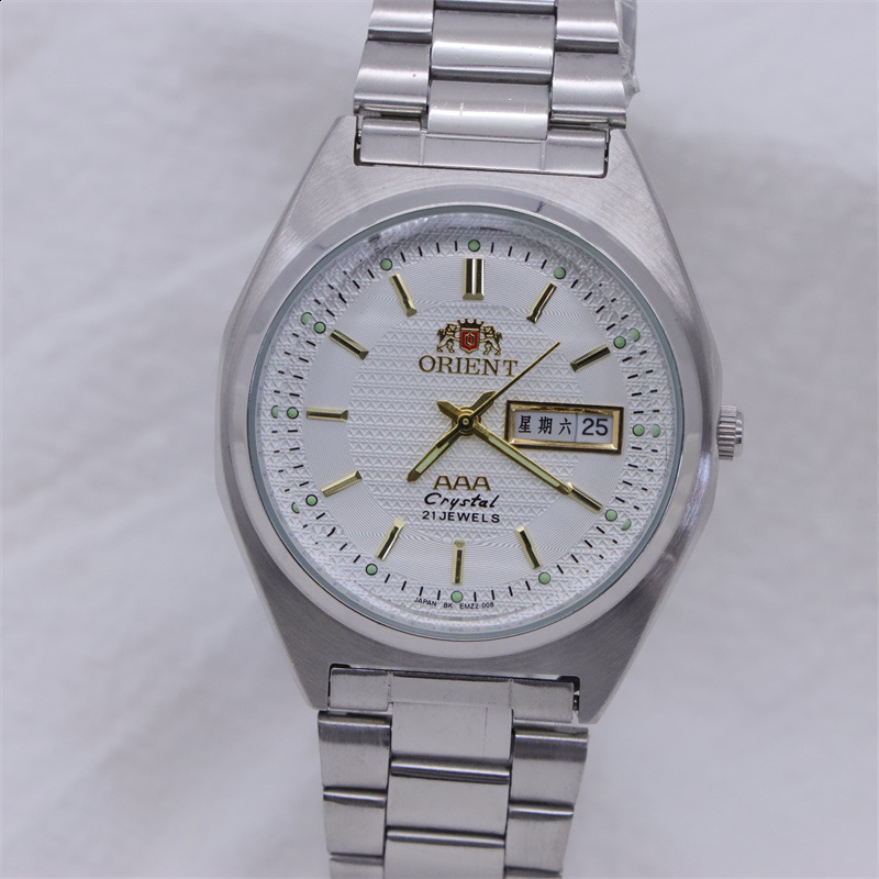 Stainless steel Henna watch waterproof quartz watch for middle-aged and elderly people original 2035 movement mens watch medium-sized model