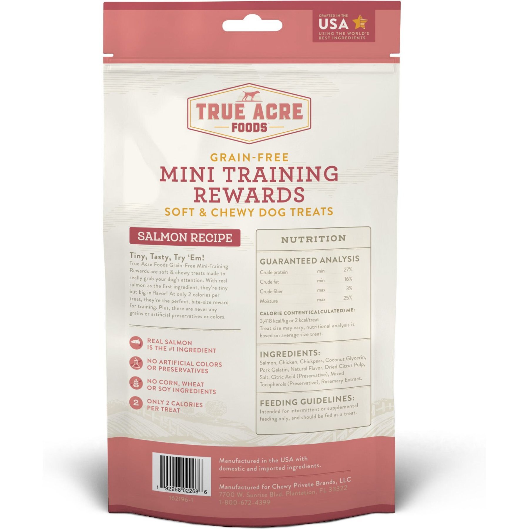 True Acre Foods Salmon Recipe Mini-Training Rewards Grain-Free Soft & Chewy Dog Treats