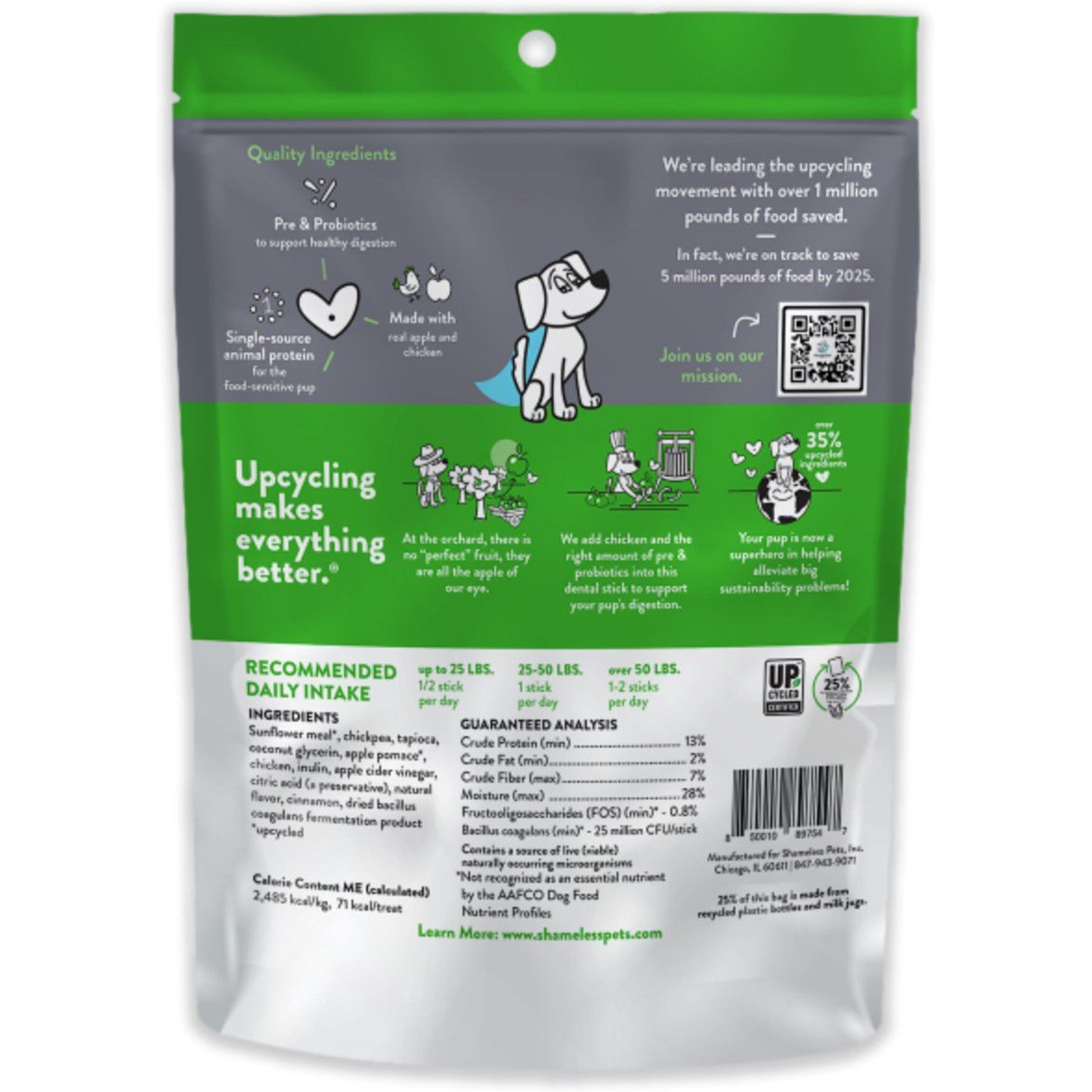 Shameless Pets A Cluck A Day Chicken & Apple Flavor Dental Dog Treats