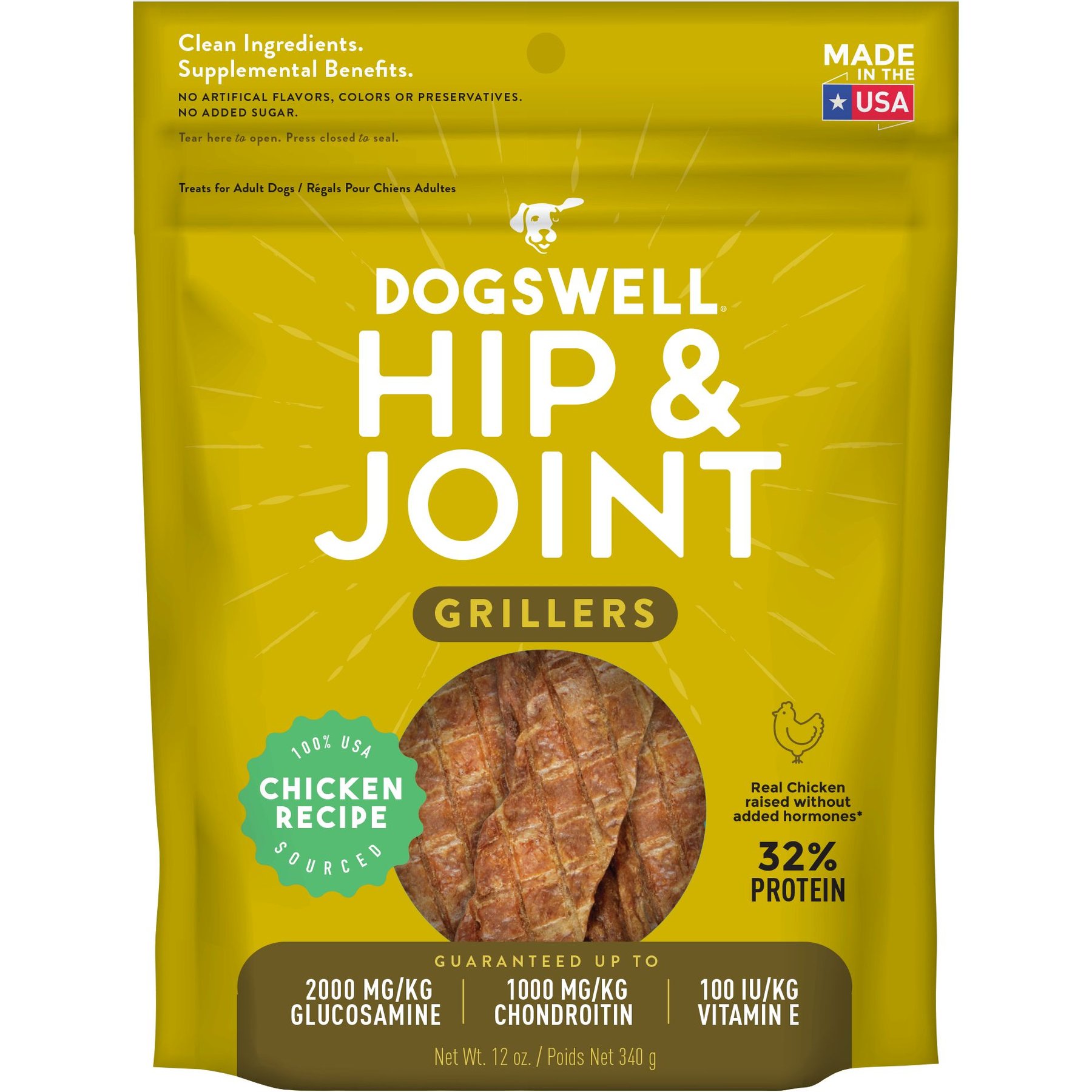 Dogswell Grillers Hip & Joint Chicken Recipe Grain-Free Dog Treats
