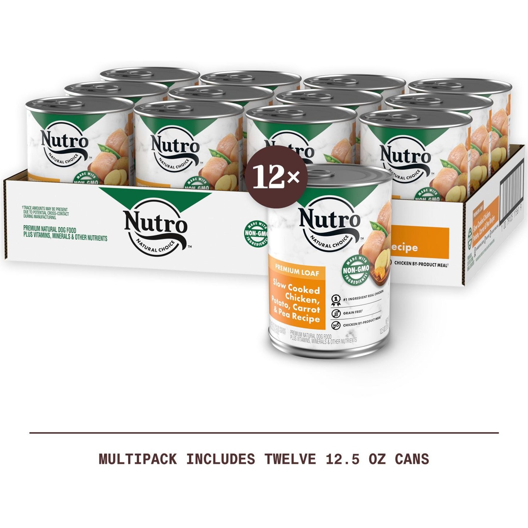 Nutro Grain-Free Premium Loaf Slow Cooked Chicken, Potato, Carrot & Pea Recipe Canned Wet Dog Food