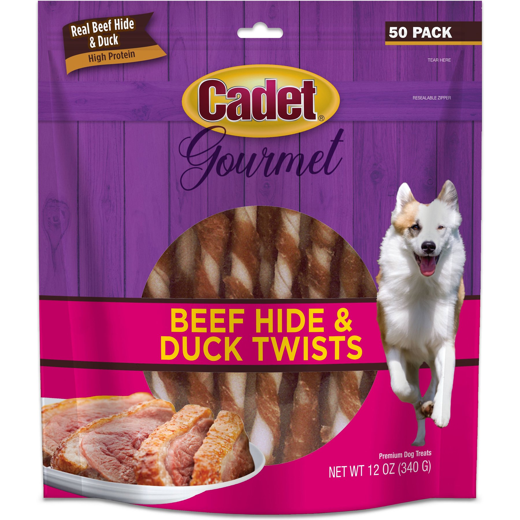 Cadet Gourmet Beef Hide & Duck Twist Sticks Dog Treats, 5-in