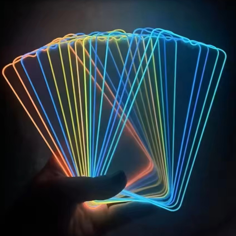 Luminous Fluorescent Tempered Glass Screen Protector Night Glow in The Dark Glowing Protective Full Cover For iPhone 15 14 13 12 11 Pro Max XS XR 8 7  - view 9