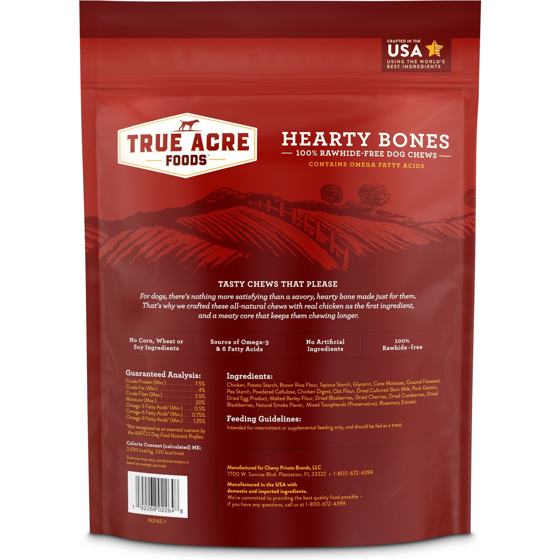 True Acre Foods Hearty Bones Chicken Flavored Treats, 16-oz bag