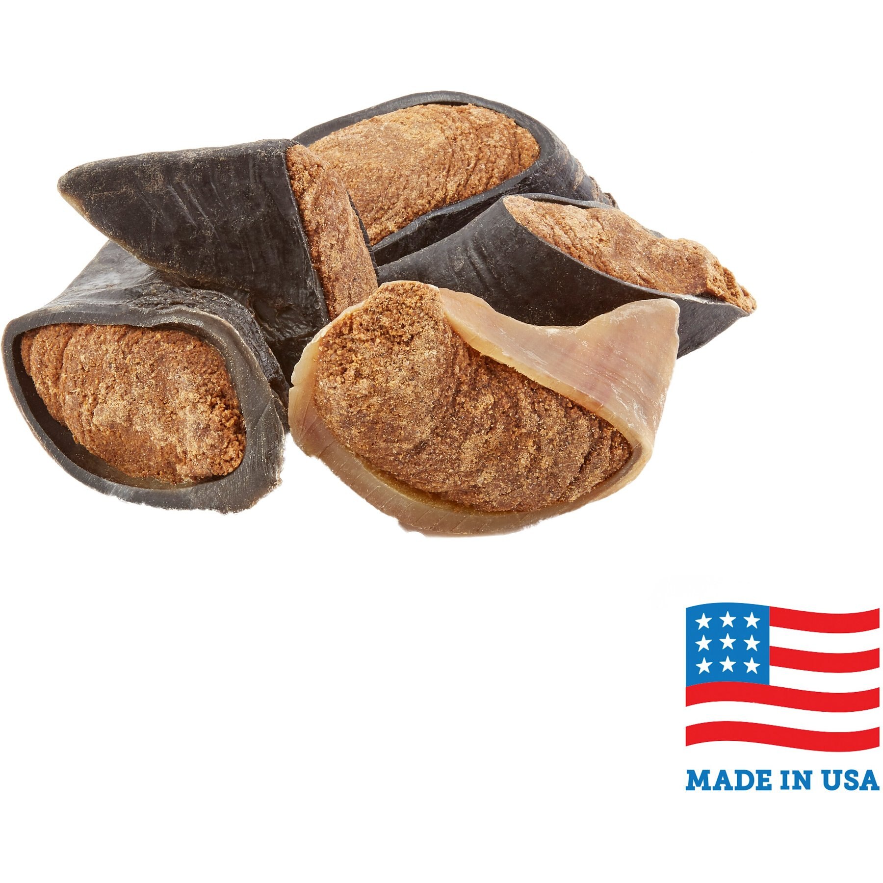 Bones & Chews Made in USA Cheese & Bacon Flavored Filled Beef Hooves Dog Treats