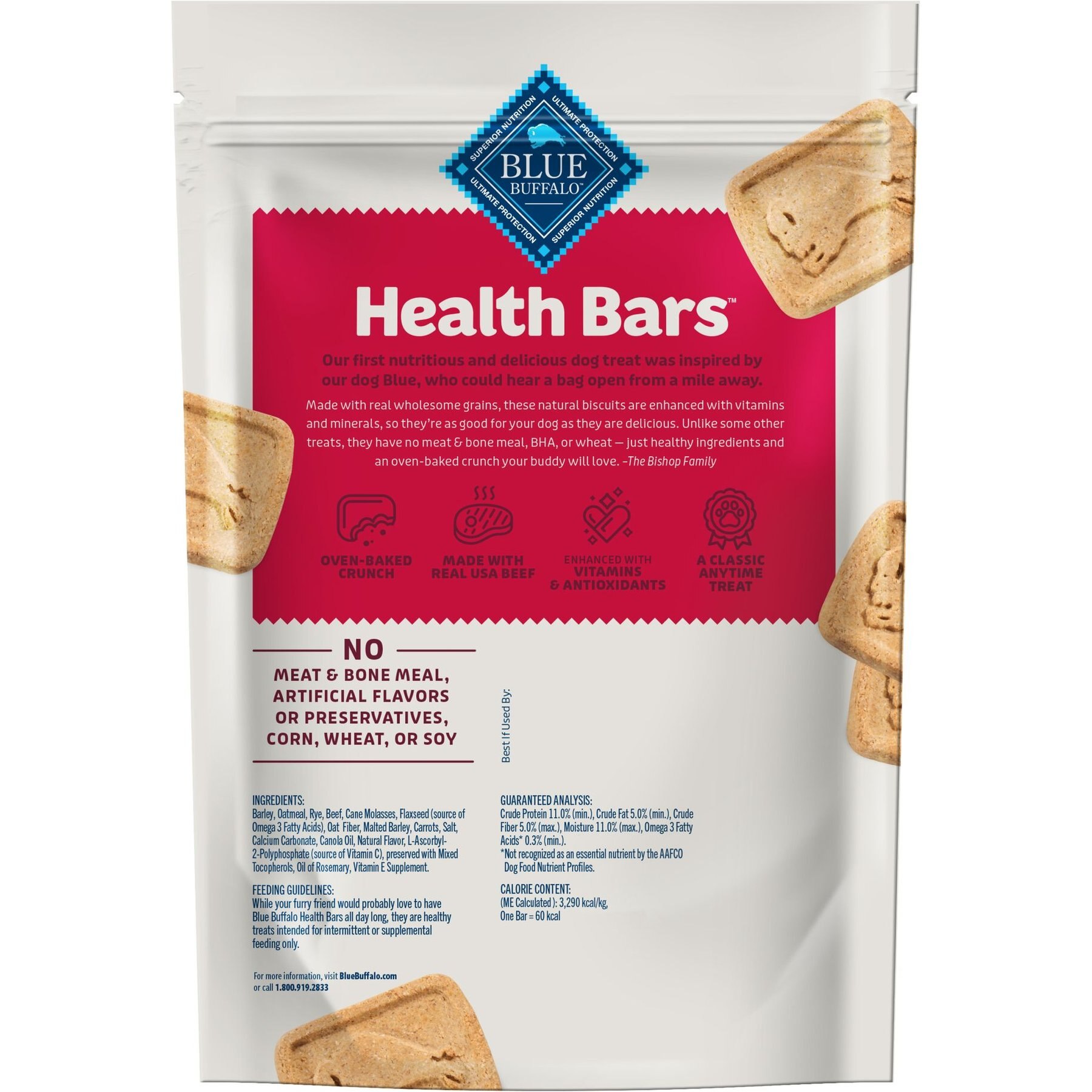 Blue Buffalo Health Bars Baked Beef Dog Treats