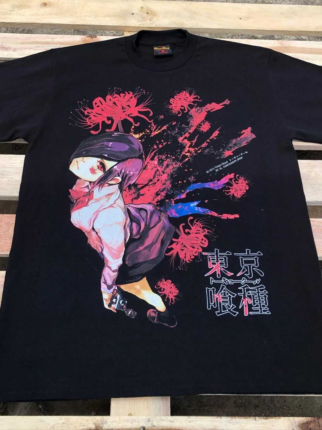 Men's T-Shirts Anime T Shirt Tokyo Ghoul Spider Lily T-shirt Men Oversized Cotton Casual Shirt Graphic Print T-shirts Strtwear Y2k T Top Y240420