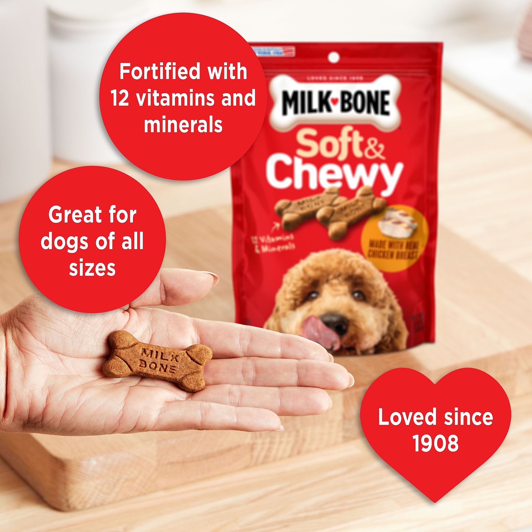 Milk-Bone Soft & Chewy Chicken Recipe Dog Treats