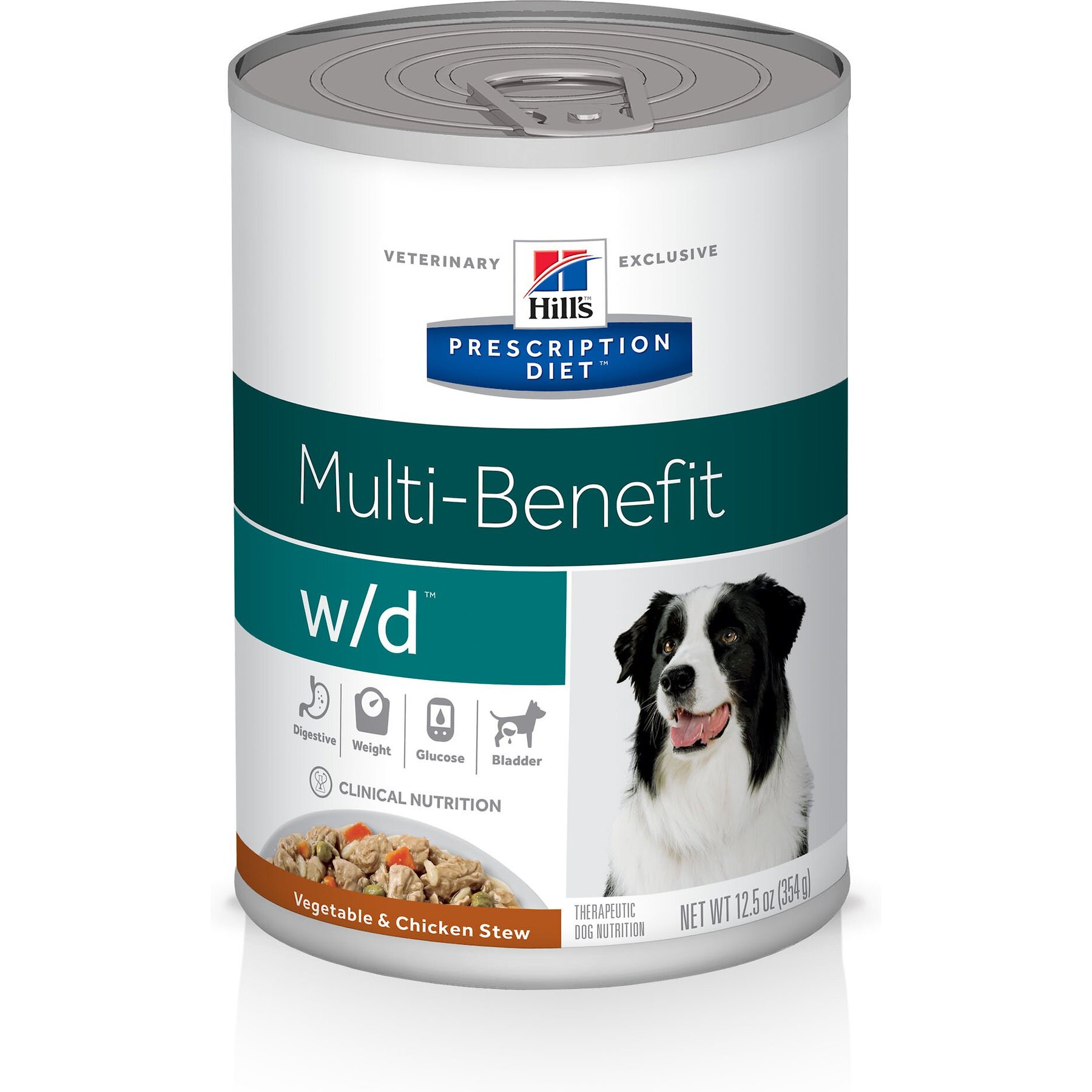 Hill's Prescription Diet w/d Multi-Benefit Digestive, Weight, Glucose, Urinary Management Vegetable & Chicken Stew Canned Dog Food