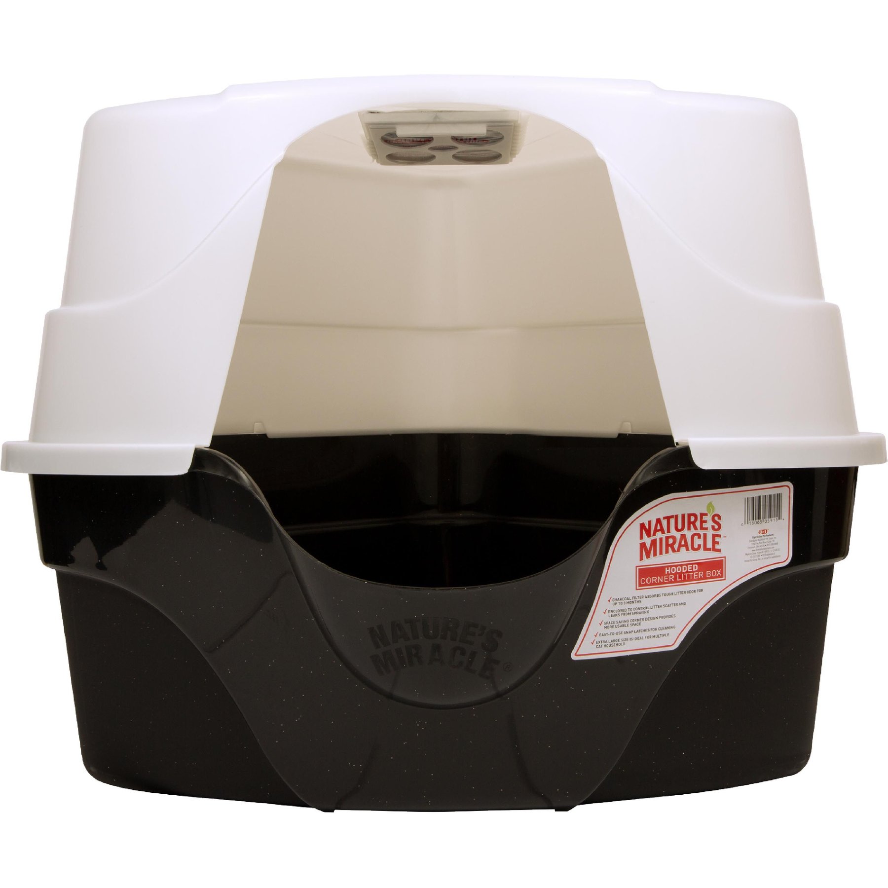 Nature's Miracle Hooded Corner Multi-Cat Litter Box with Charcoal Filter