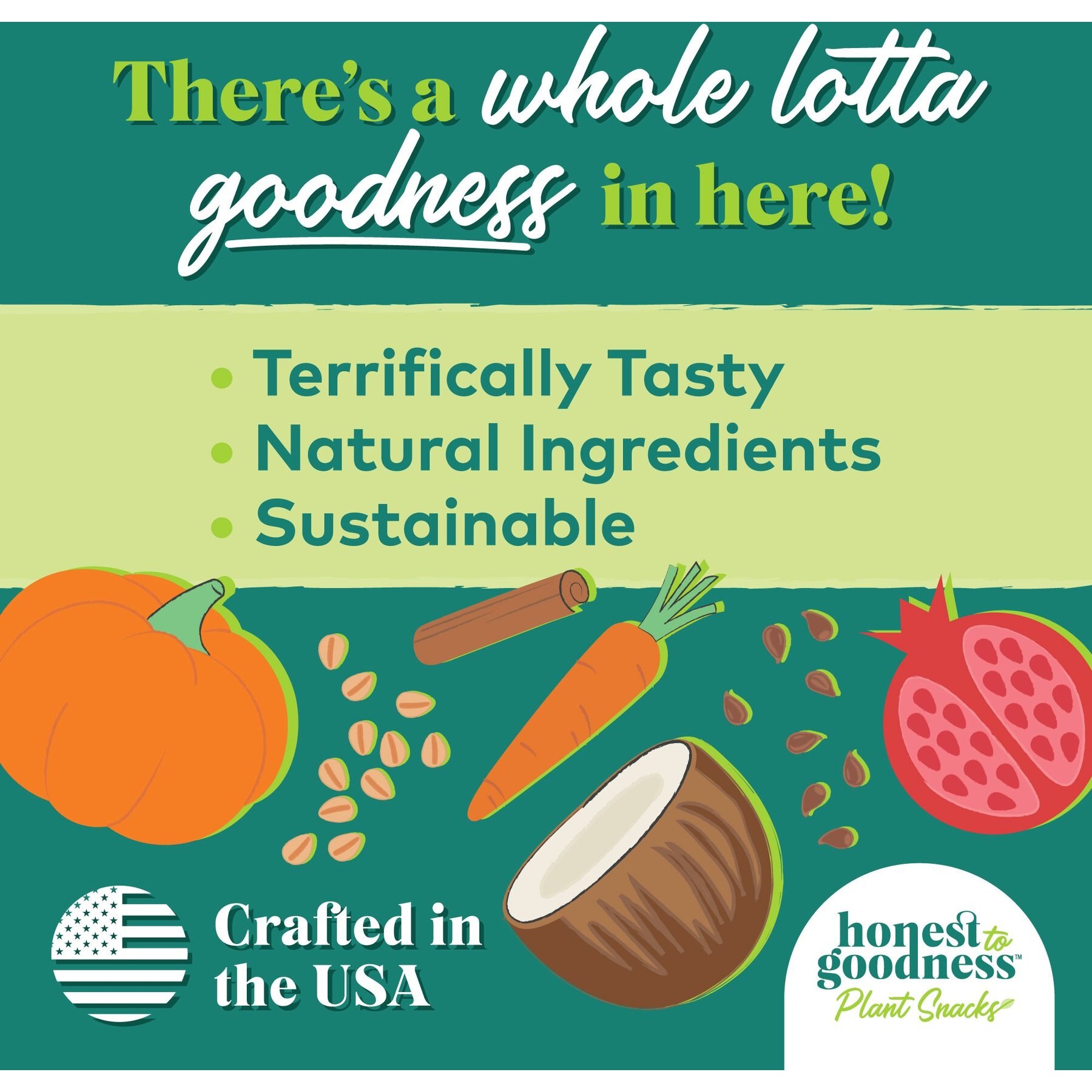 Honest To Goodness Plant Snacks Way to Glow Coconut & Flax Dog Treats, 8-oz bag
