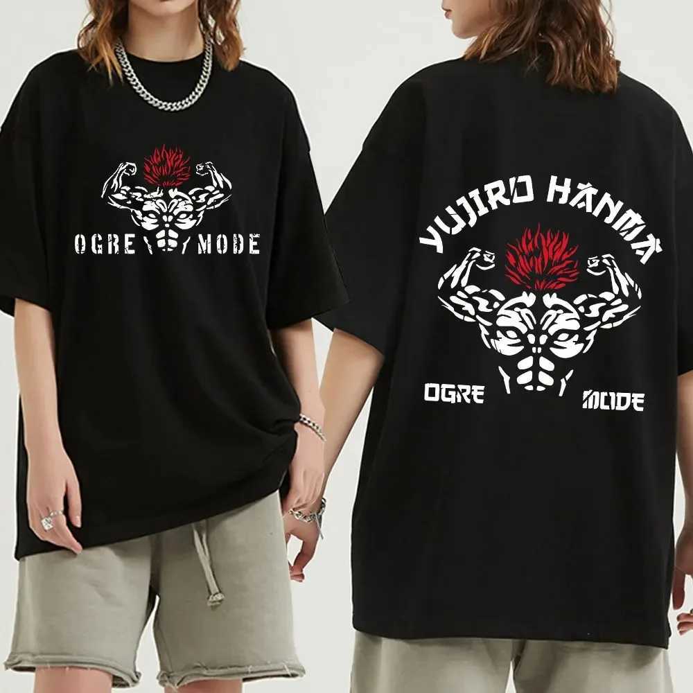 Men's T-Shirts Japanese Anime Baki Hanma The Grappler Graphic Print T- Shirt Men Oversized T Shirt Fashion Crew Neck Women Short Slve T-shirt Y24