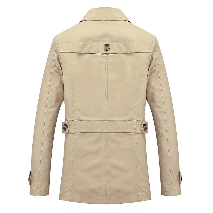 Fashion Men Trench Jackets Casual Business Trench Coat Mens Leisure Overcoat Male Single Breasted Windbreakers Plus Size 241121