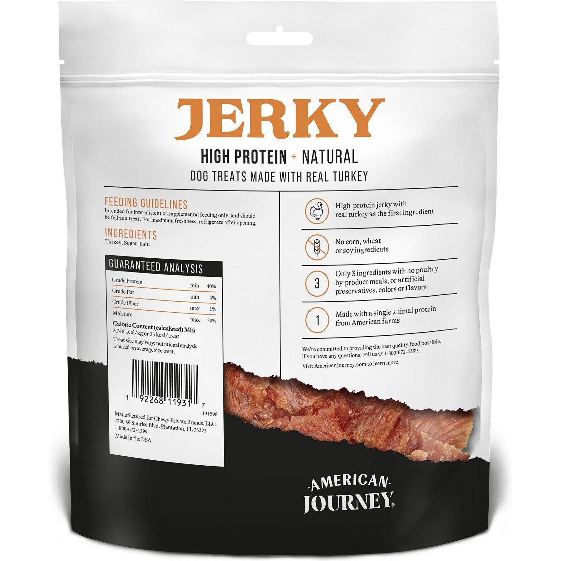 American Journey Turkey Jerky Natural Grain-Free Dog Treats
