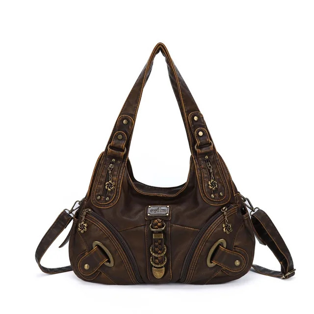 Women Handbags Top-Handle Handbag Fashion Vintage Dumpg Pack Shoulder Tote Bag Hobos Large Purse PU BagVoyage