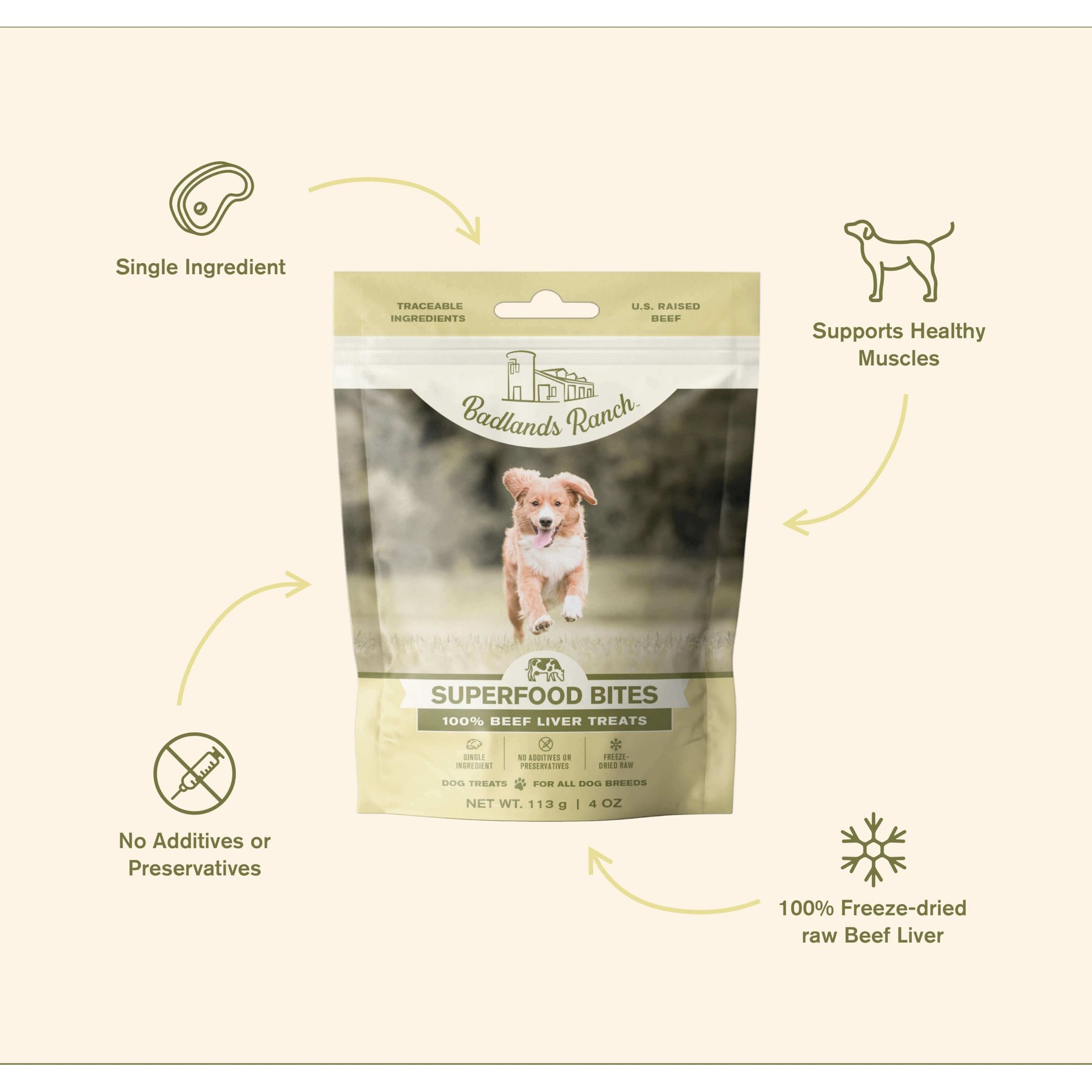 Badlands Ranch Beef Liver Grain-Free Freeze-Dried Raw Dog Treats