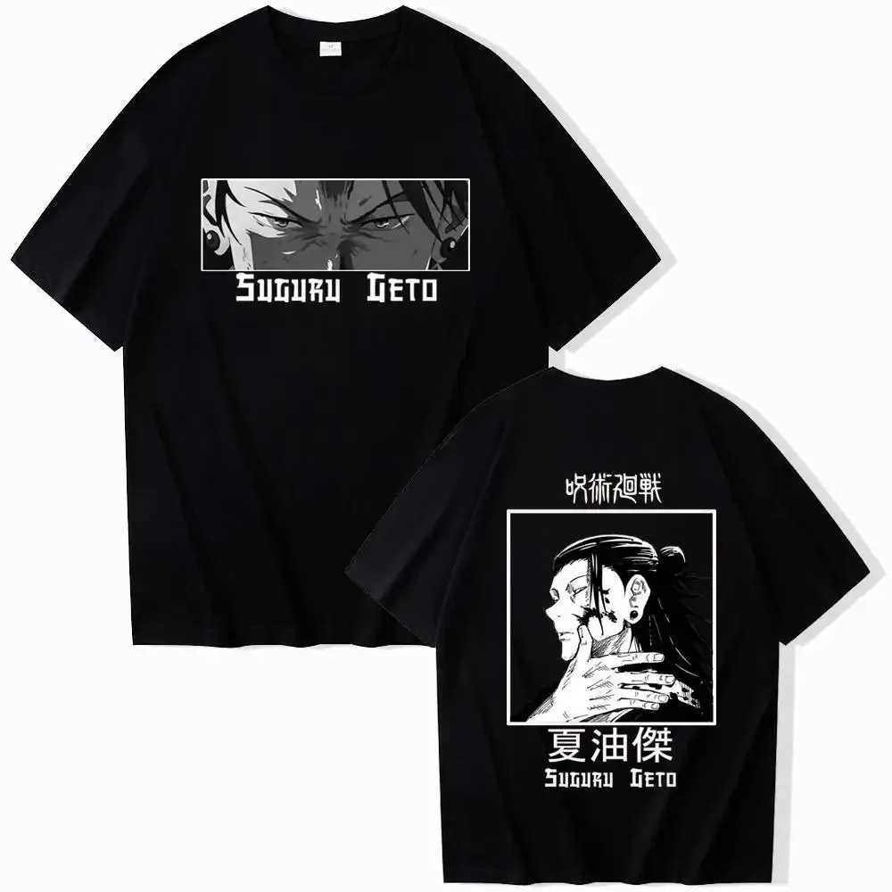 Men's T-Shirts Anime Jujutsu Kaisen Suguru Geto Print T Shirt Loose Plus Size Men T-shirt Fashion Casual Crew Neck Short Slve Women T Shirt Y2404