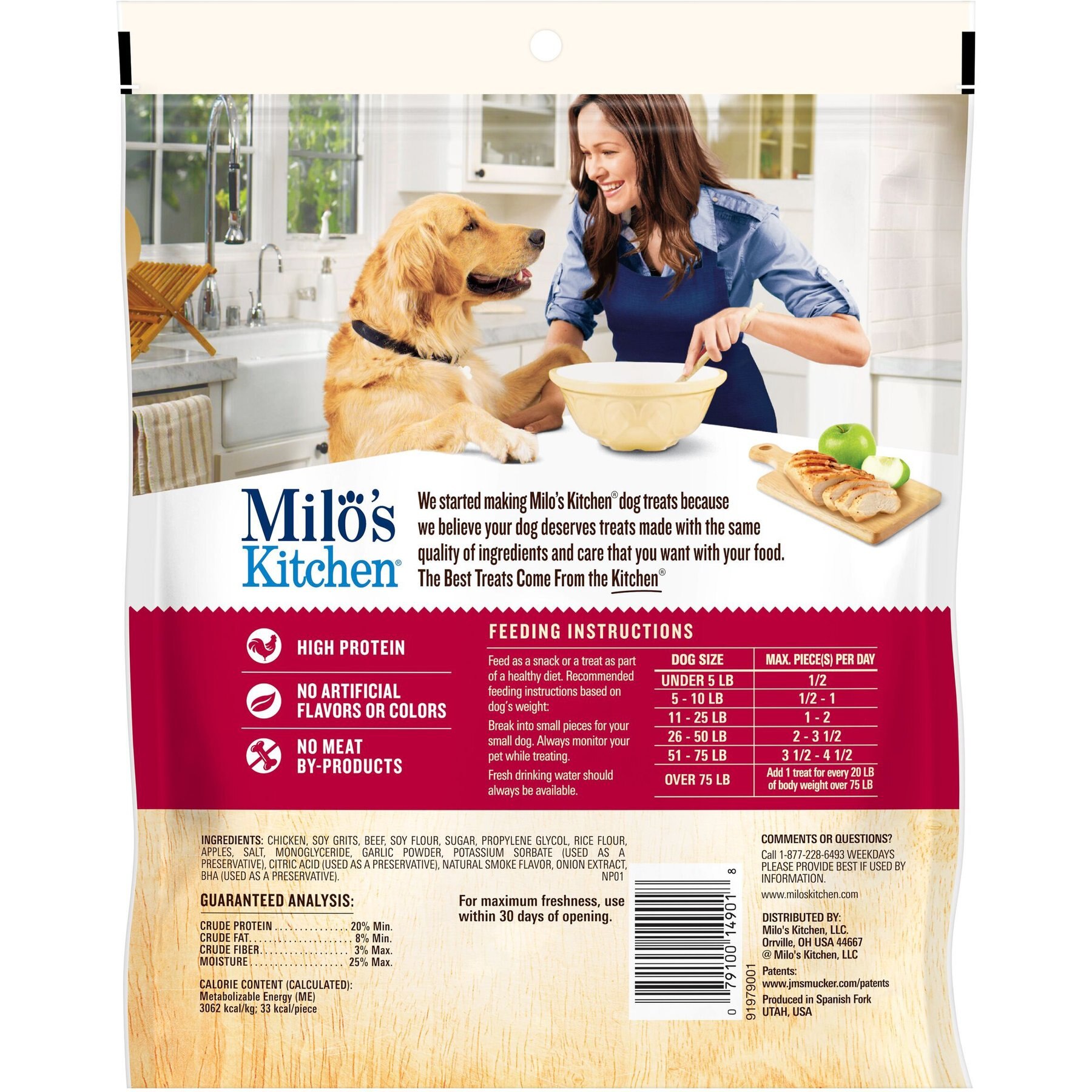 Milo's Kitchen Chicken & Apple Sausage Slices Dog Treats