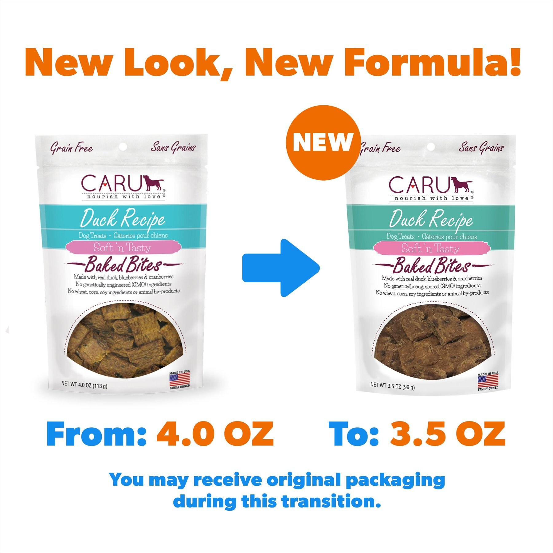 Caru Soft 'n Tasty Baked Bites Duck Recipe Grain-Free Dog Treats