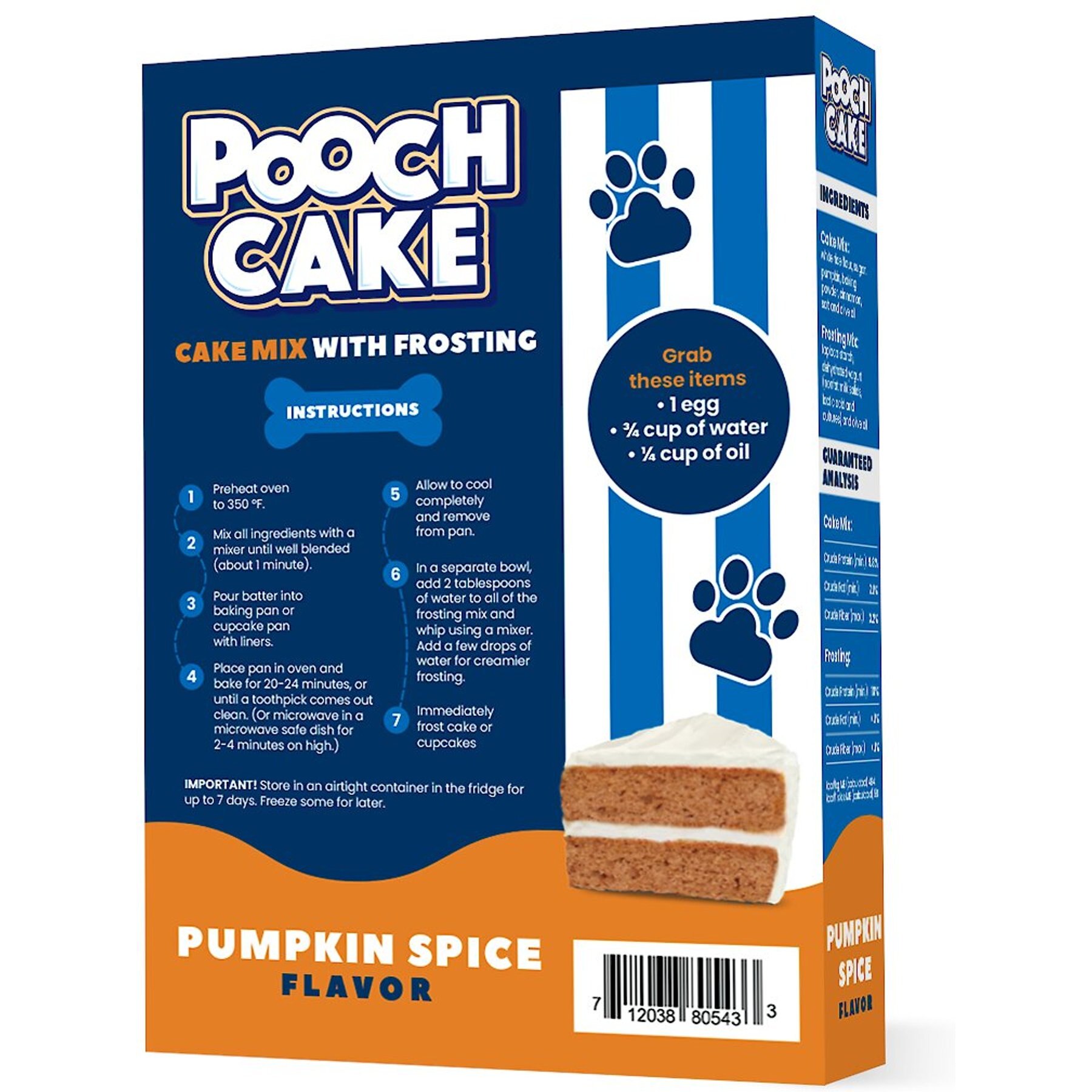 Pooch Cake Basic Starter Pumpkin Cake Mix & Cake Mold Kit Dog Birthday Cake, 9-oz box