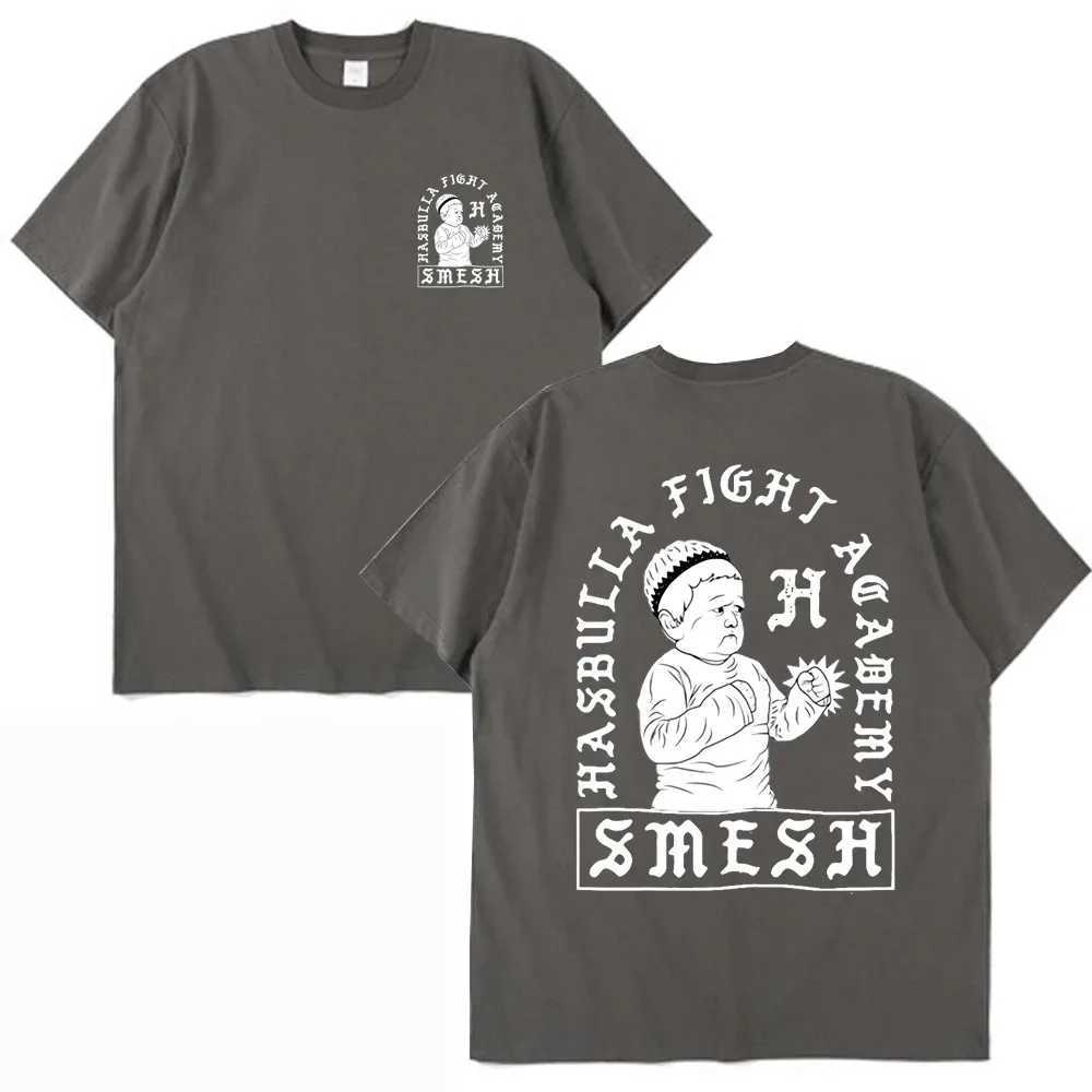 Men's T-Shirts Hasbulla Fighting Meme T-shirt Summer Oversized Men T Shirt Khabib Blogger Tshirt Fashion Graphics Print Ts Casual Women Tops Y240