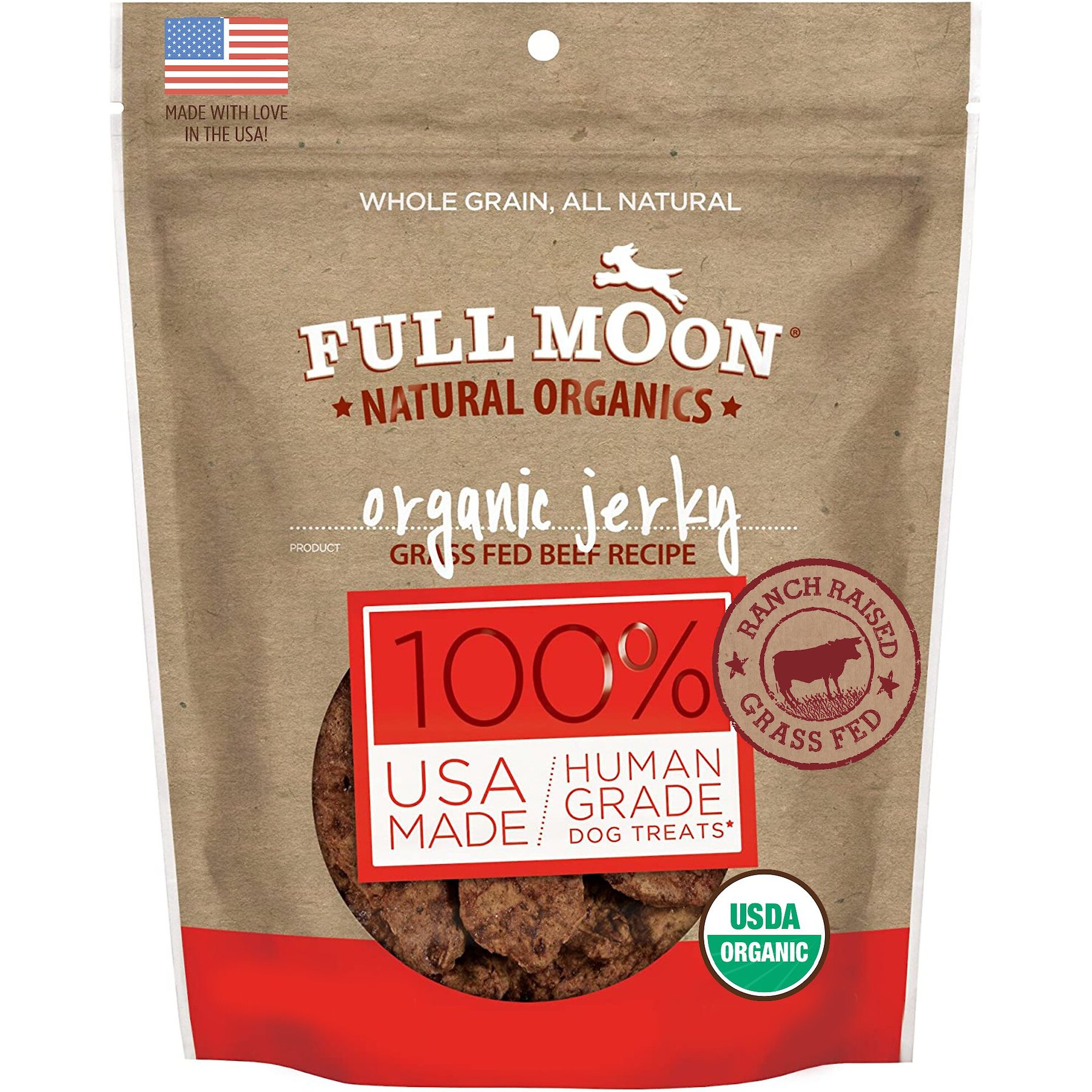 Full Moon Organic Beef Jerky Human-Grade Dog Treats