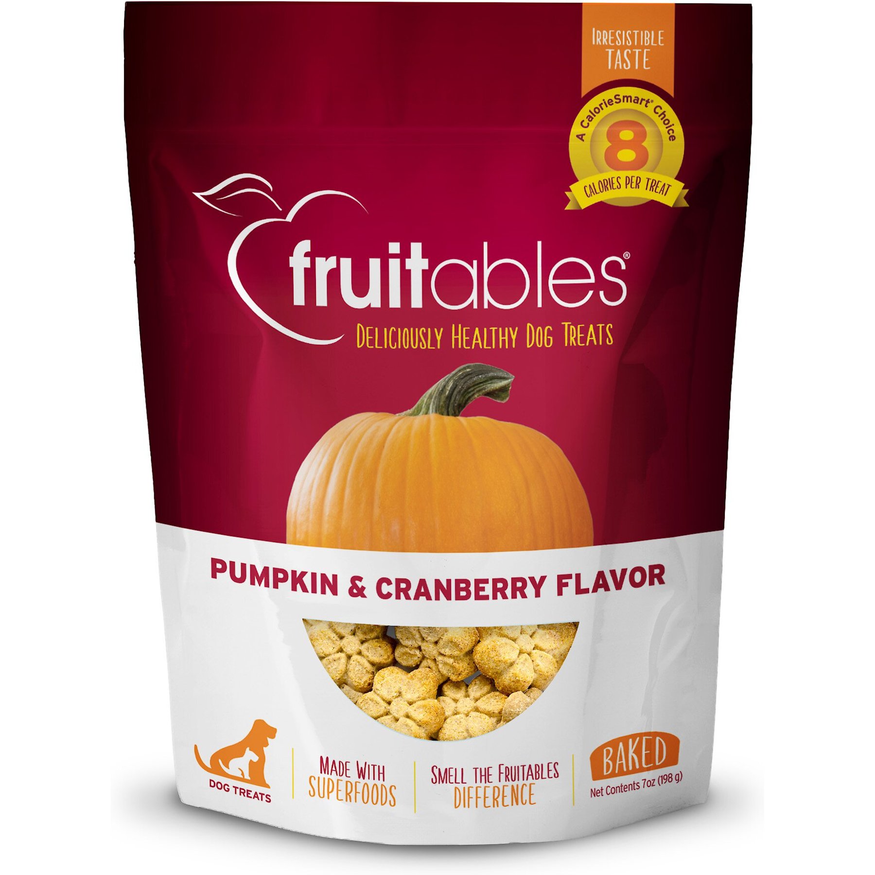 Fruitables Pumpkin & Cranberry Flavor Crunchy Dog Treats