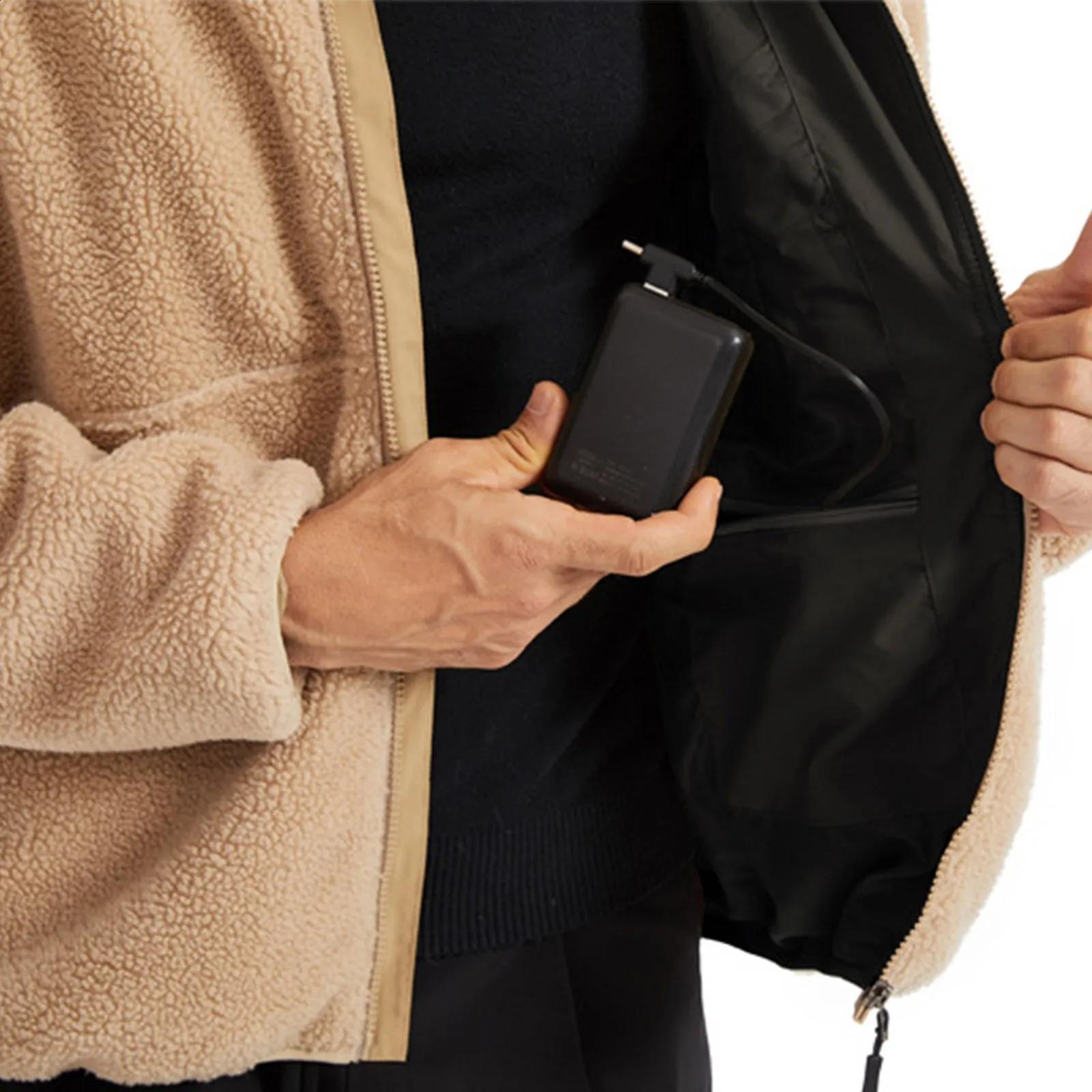 Skiing winter warm mens warm hooded vest Usb constant temperature electric outdoor jacket winter temperature control set 241121