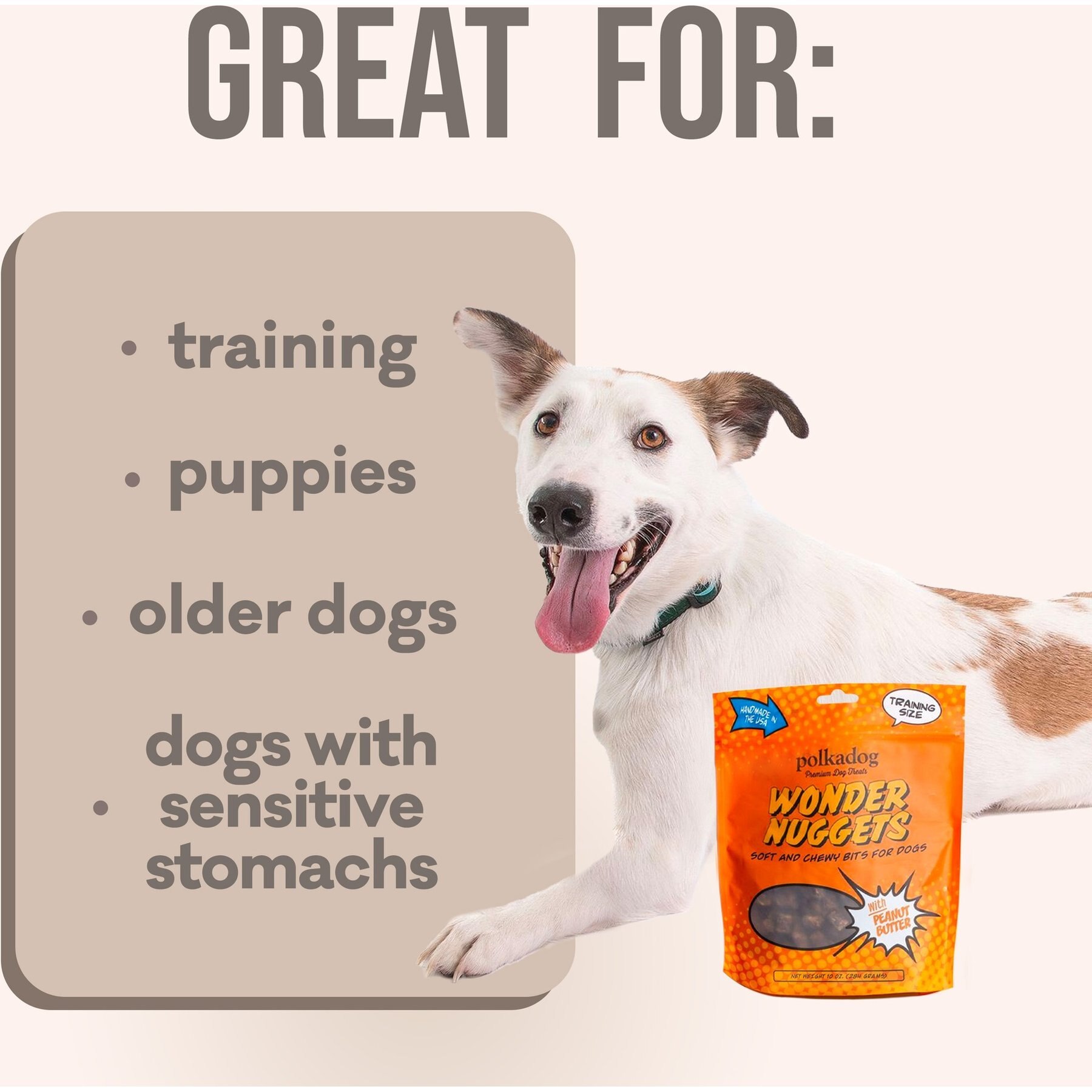 Polkadog Wonder Nuggets Peanut Butter Flavor Soft & Chewy Dog Treats