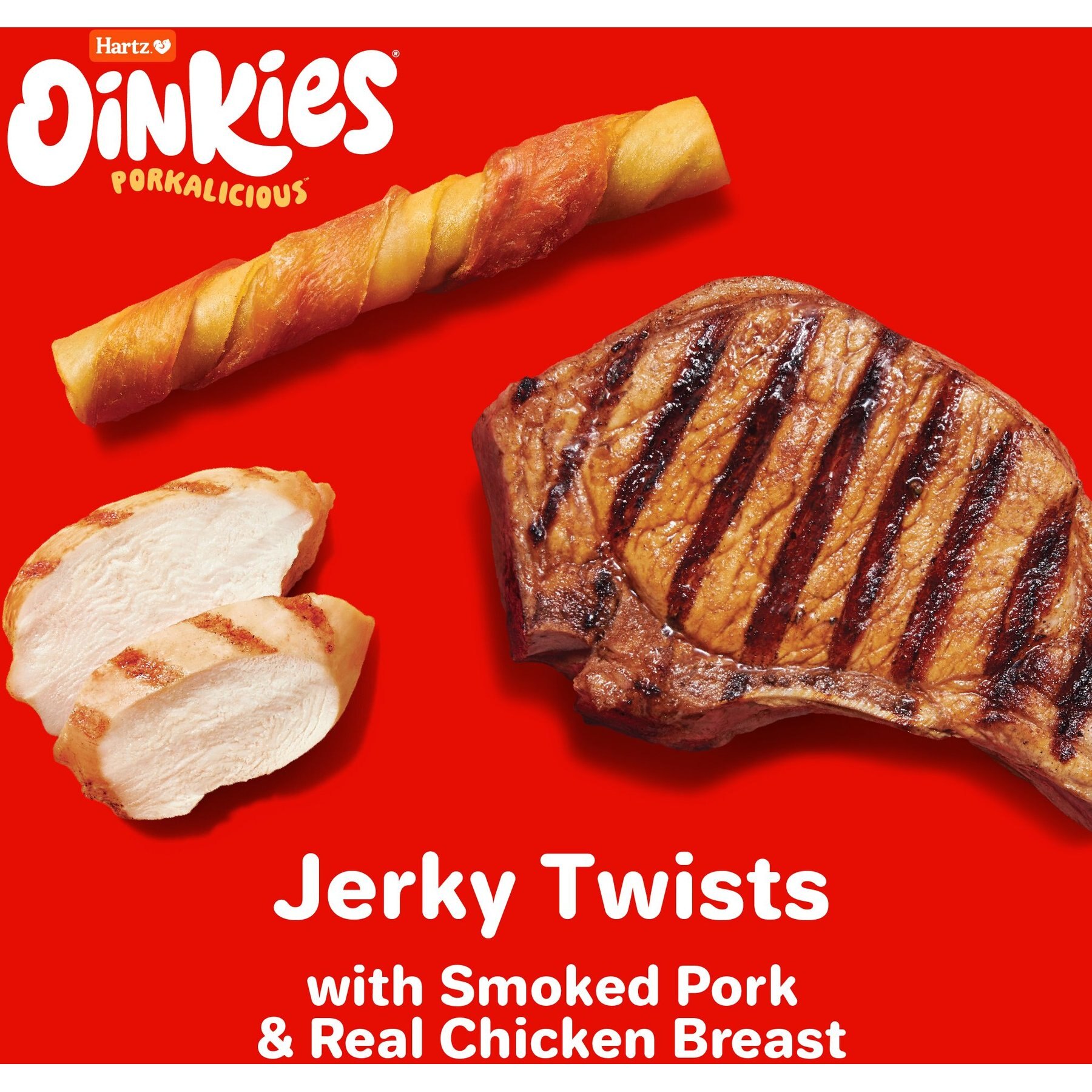 Hartz Oinkies Porkalicious Jerky Chicken Natural Chew Dog Treats