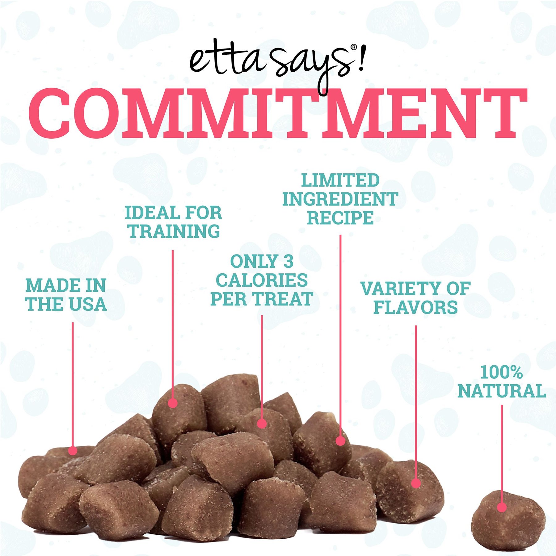 Etta Says! Sit! Training Treats Bacon Recipe Dog Treats, 6-oz bag