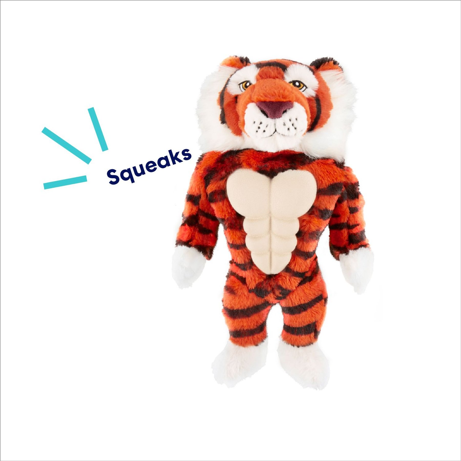 Frisco Tiger Muscle Plush Squeaky Dog Toy