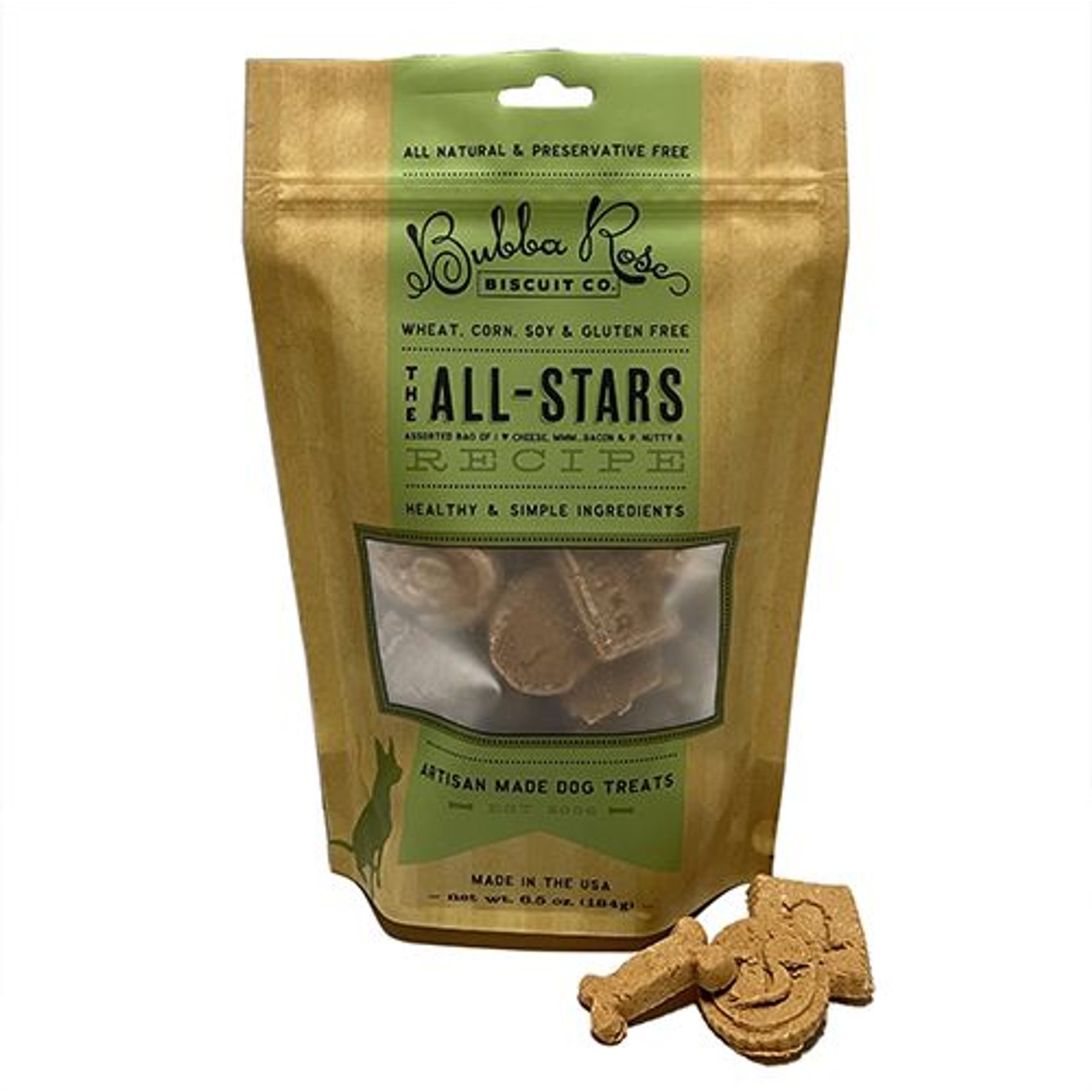 Bubba Rose Biscuit Co. The All-Stars Dog Treats, 6.5-oz bag