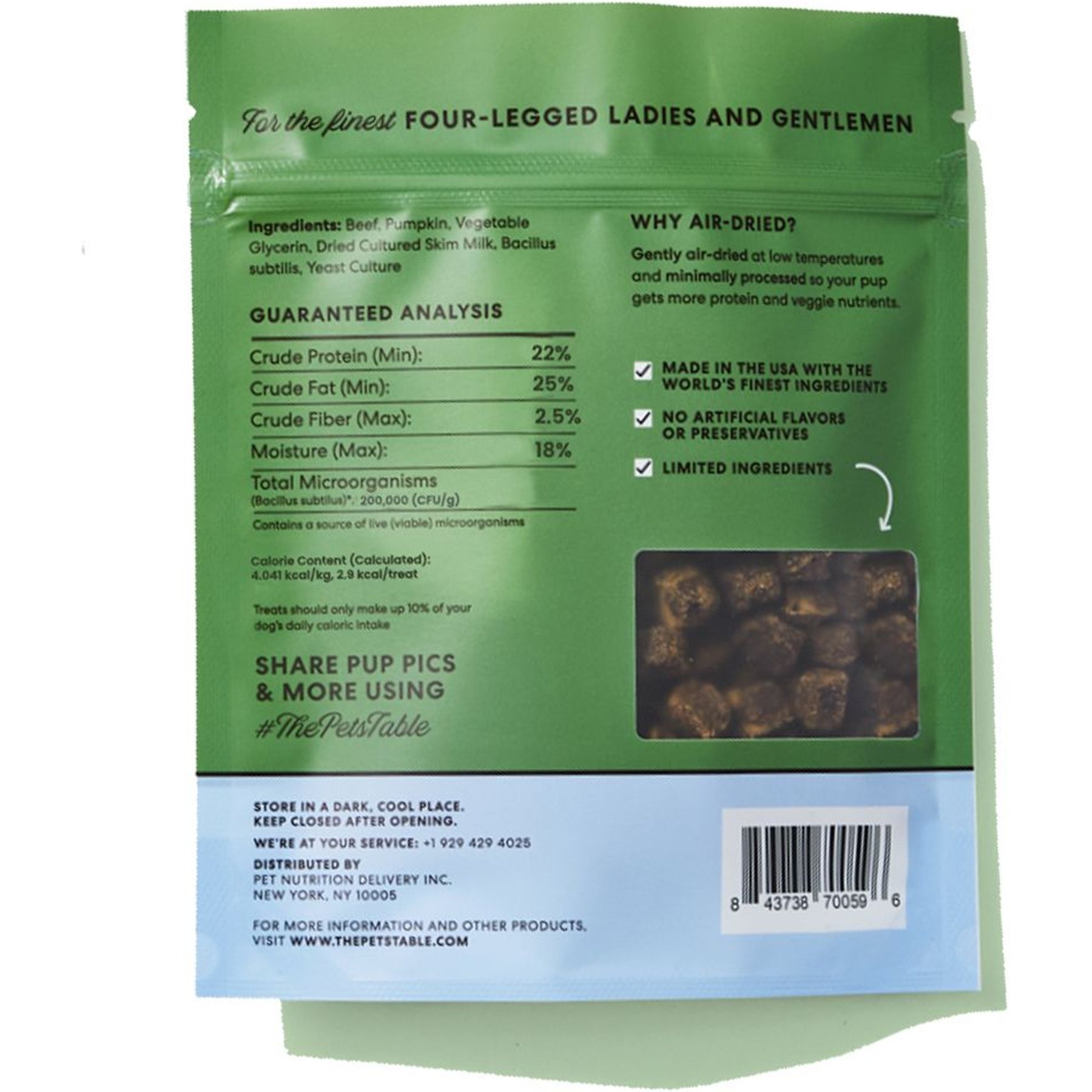 The Pets Table Beef Limited Ingredient Diet Air-Dried Dog Treats, 5-oz bag