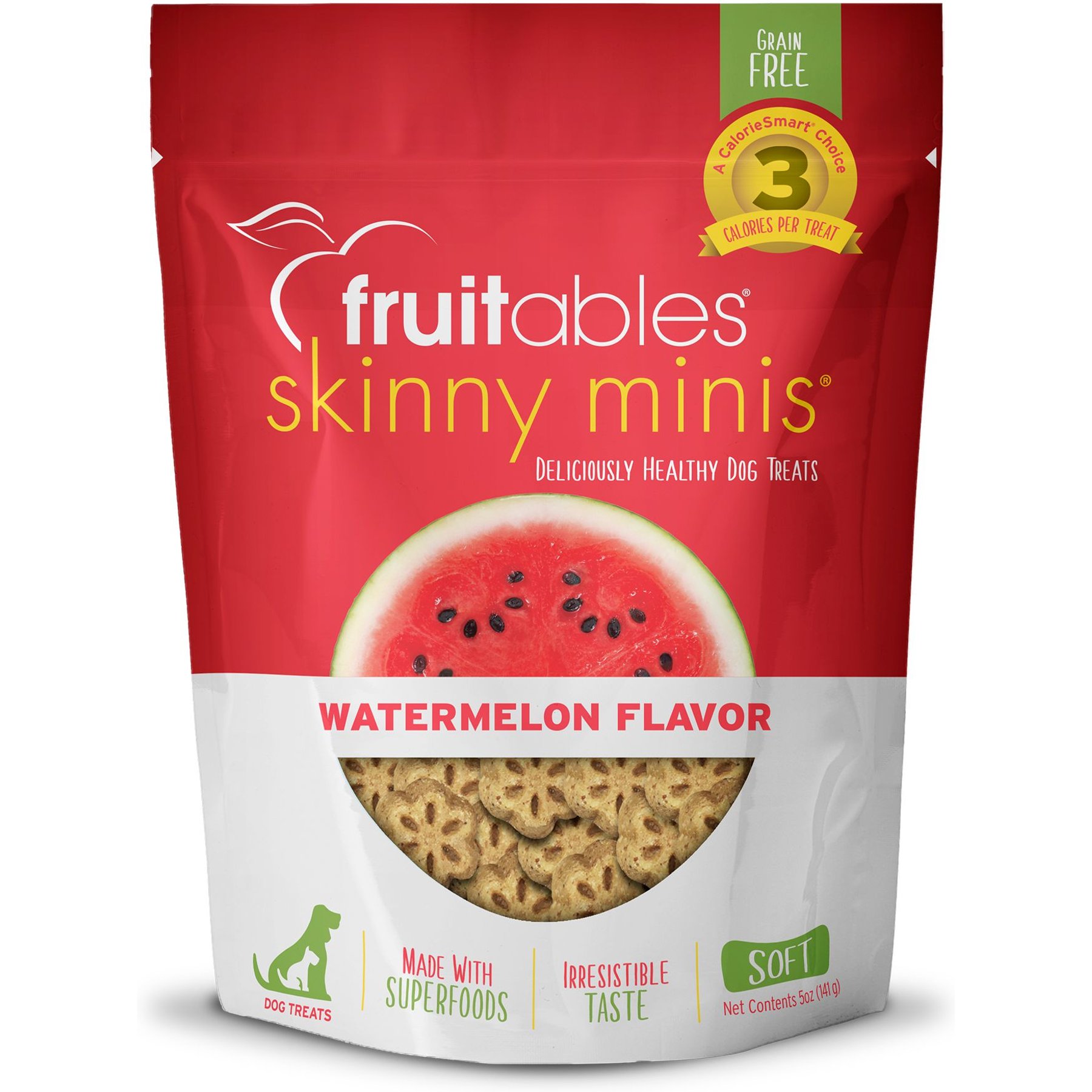 Fruitables Skinny Minis Watermelon Flavor Soft & Chewy Dog Treats