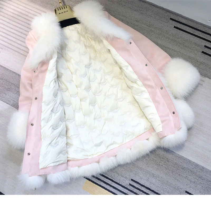 High quality deer fur coat suitable for womens trendy fur paired with down cotton and Fhickened fur jackets 241119