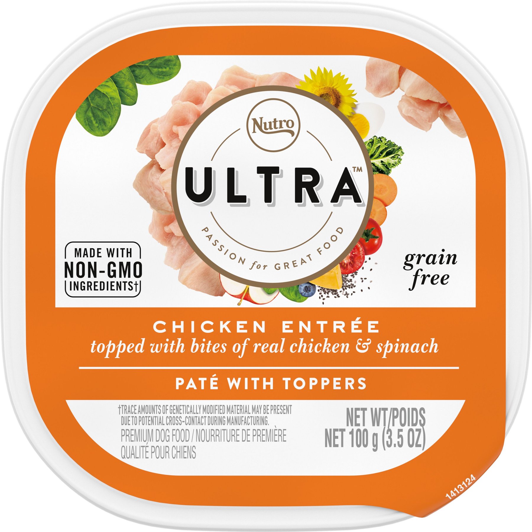 Nutro Ultra Grain-Free Chicken Entree Pate with Toppers Adult Wet Dog Food Trays