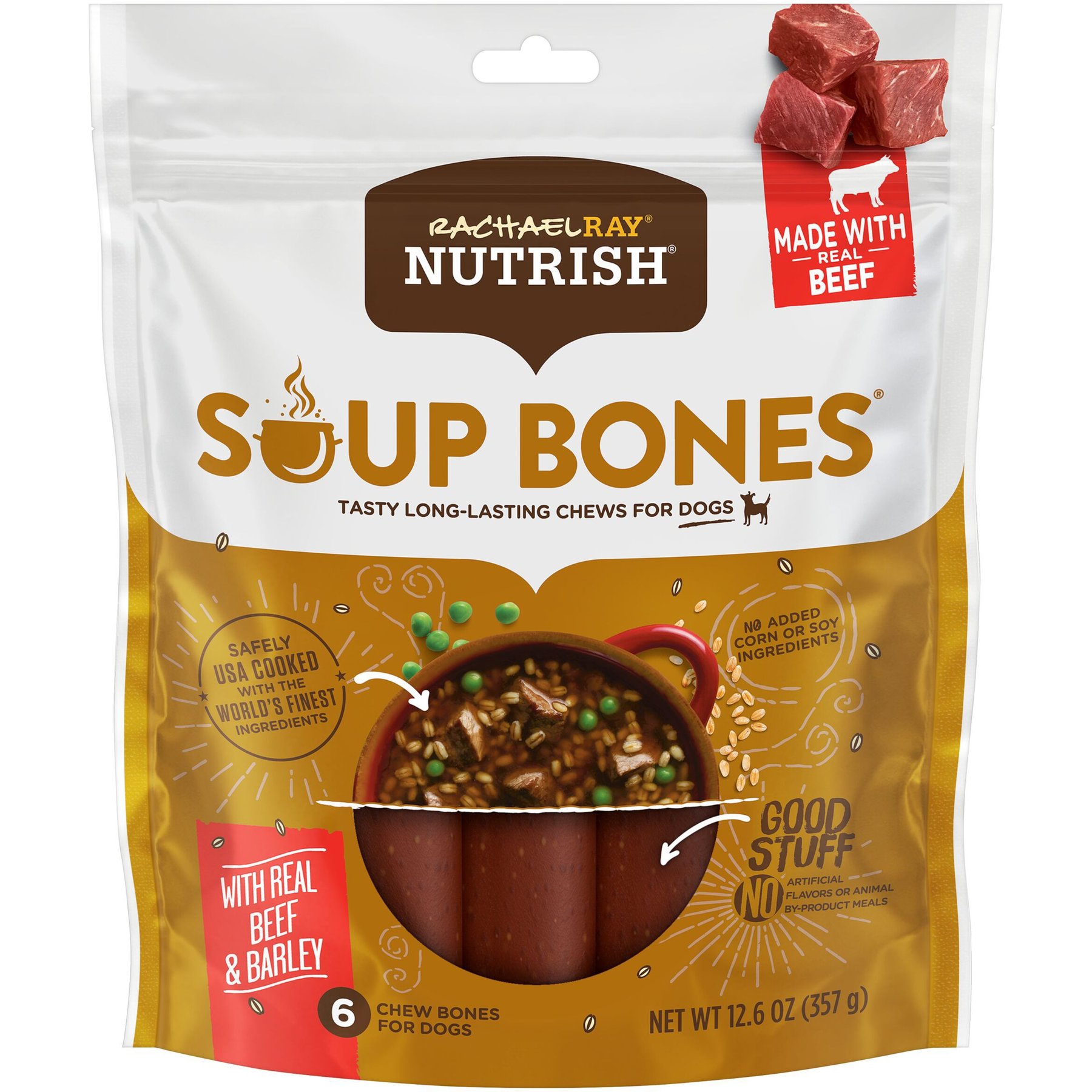Rachael Ray Nutrish Soup Bones Beef & Barley Flavor Dog Treats